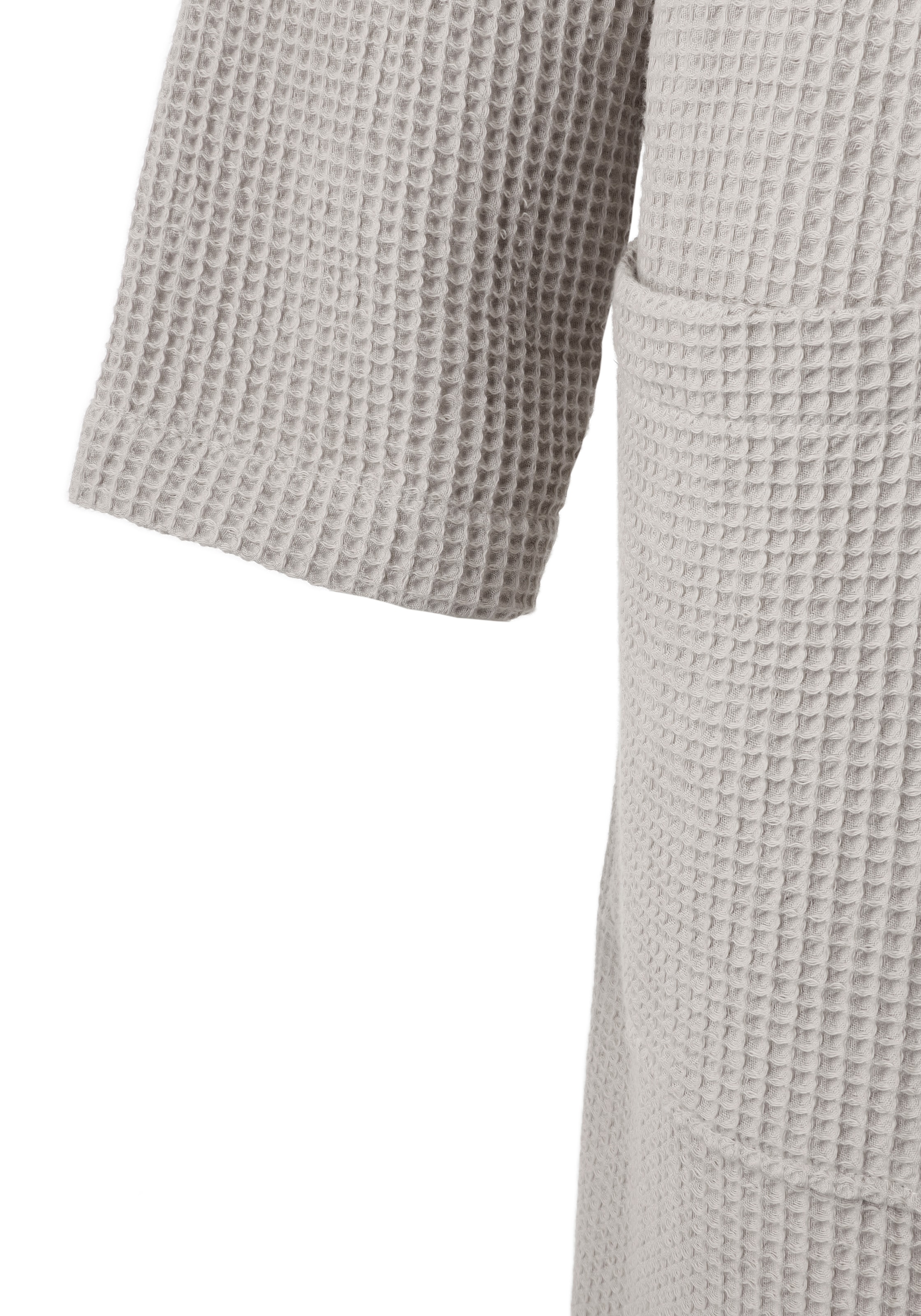 my home Unisex-Bademantel »Inga, ideal für Sauna & Spa, Hotelbademantel, Morgenmantel«, (1 St.), Waffelpiqué, kleines Packmaß, Taschen, Damen & Herren, S-3XL