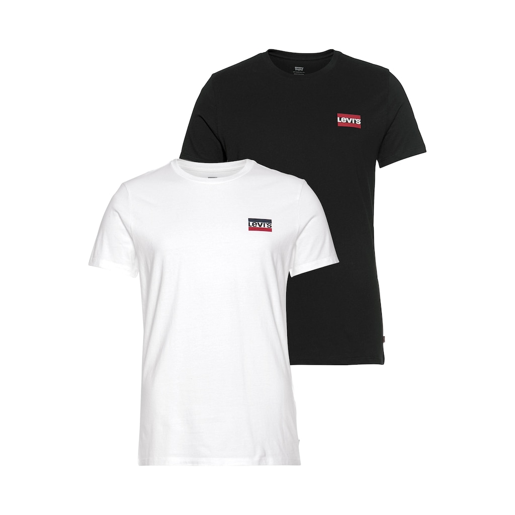 Levi's® T-Shirt, (2 tlg., 2er-Pack), mit Marken-Label