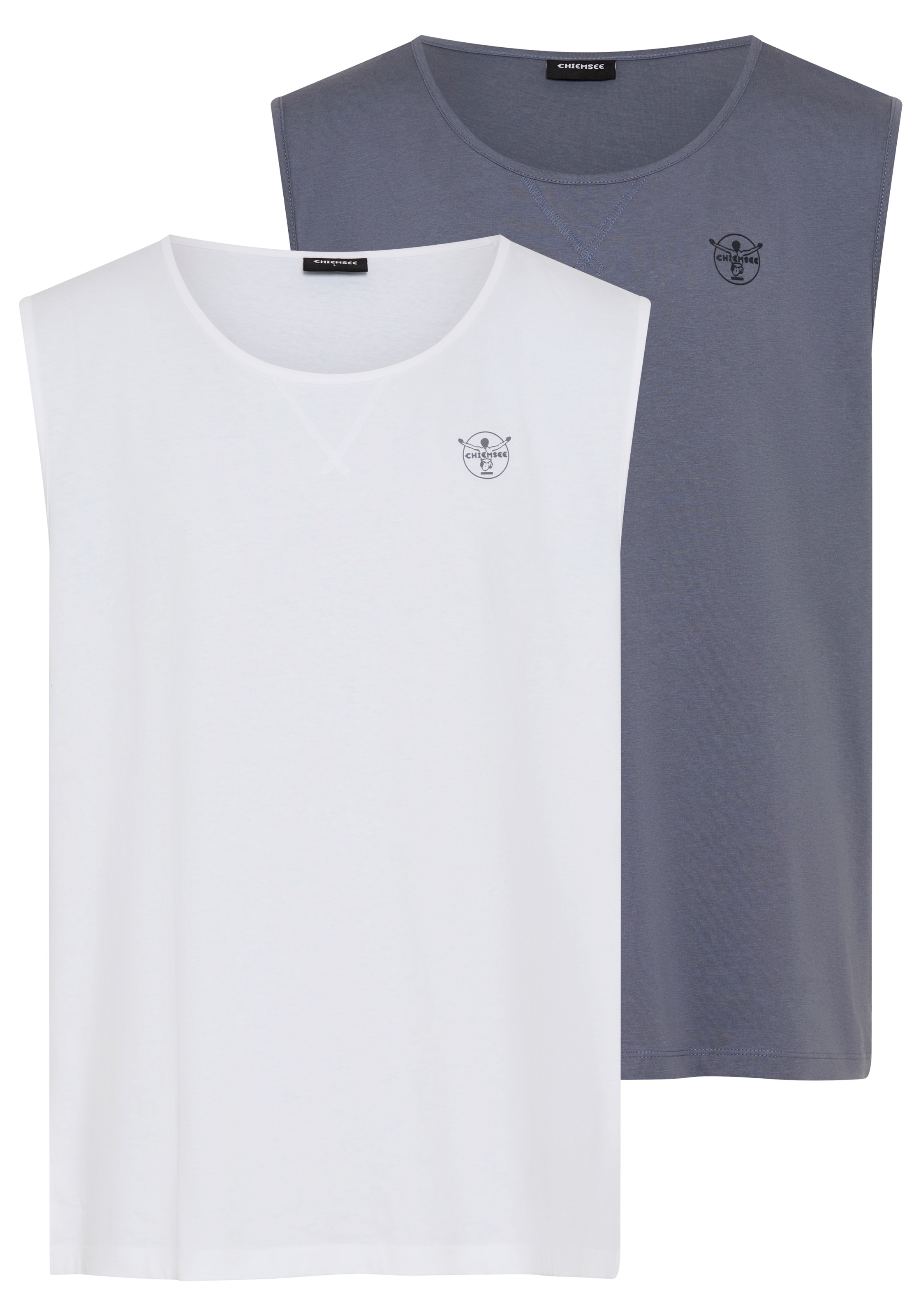 Tanktop CHIEMSEE "2pack Men Tank Top", Damen, Gr. 3XL, weiß, Obermaterial: 100% Baumwolle, Tops Tanktop, für vielseitige Aktivitäten, ideal für Schwimmen, sportlicher Stil