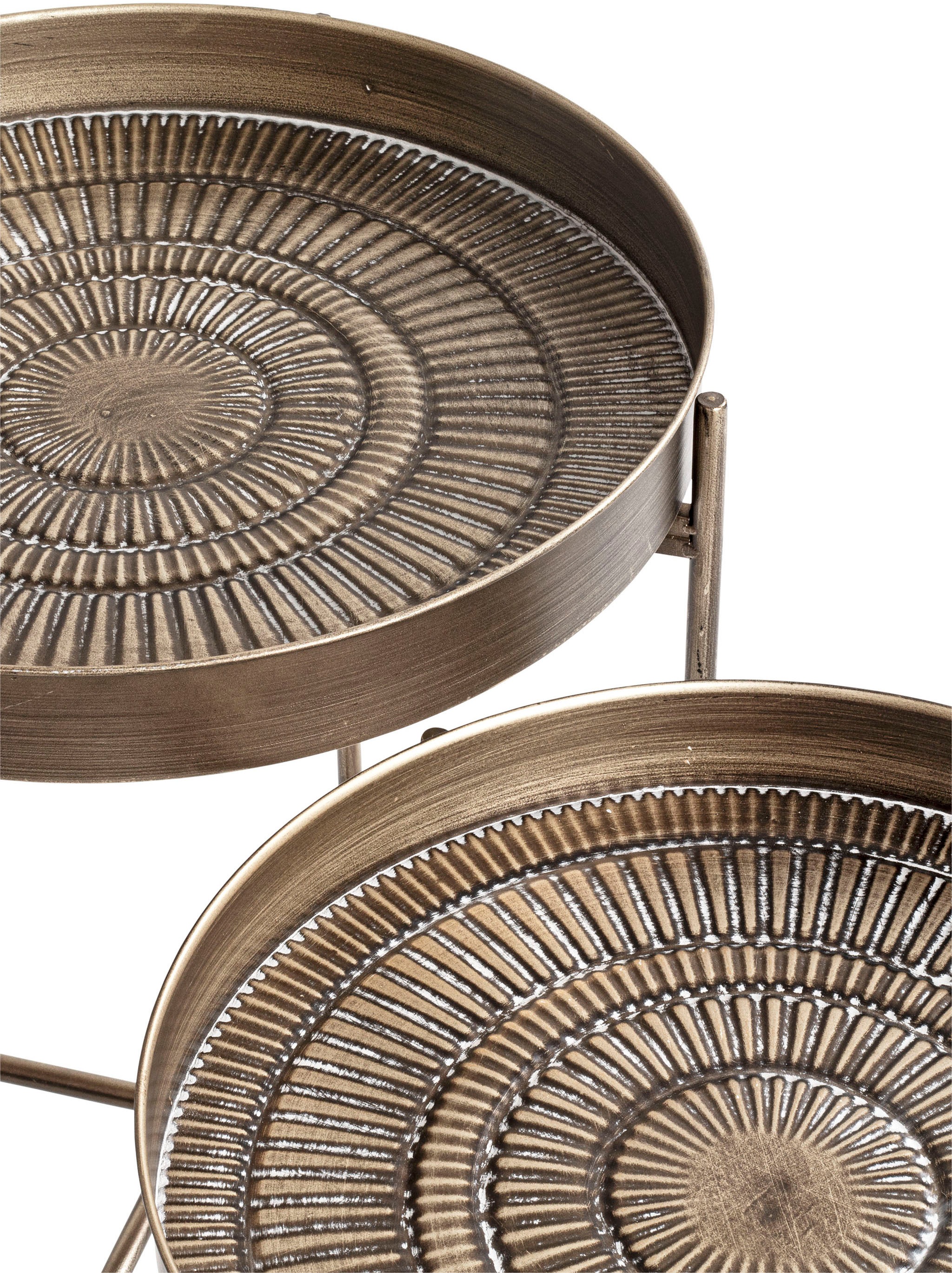 HAKU Beistelltisch »Sofatisch, Wohnzimmertisch« Set, 2er Set, 2 Stk. tlg. rund - aus Metall Kupfer - Ø/H 42/49 und 48/56 cm