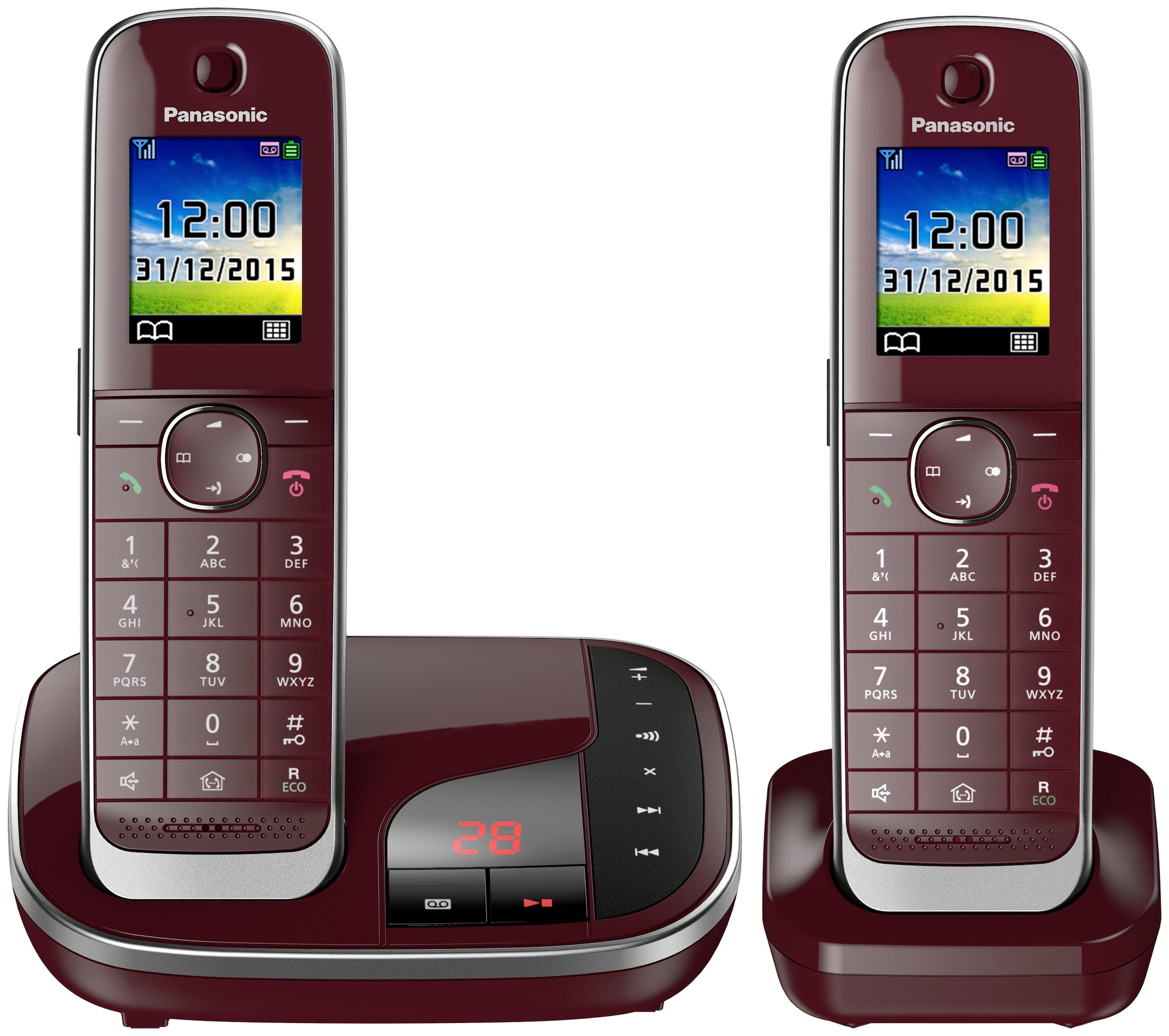Panasonic Schnurloses DECT-Telefon »KX-TGJ322«, (Mobilteile: 2), mit Anrufbeantworter, Weckfunktion, Freisprechen