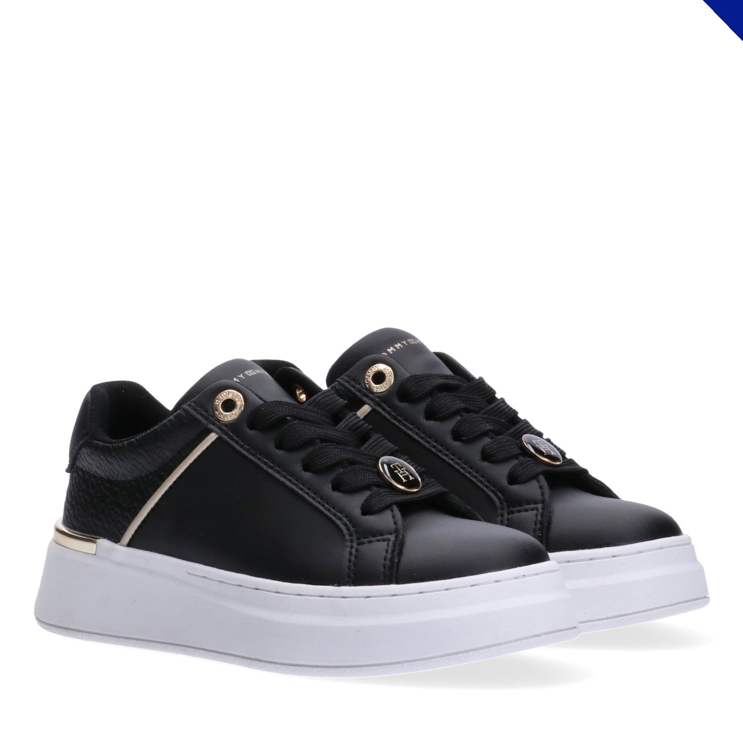 Tommy Hilfiger Sneaker Freizeitschuh, Halbschuh, Schnürer mit goldfarbenen Details