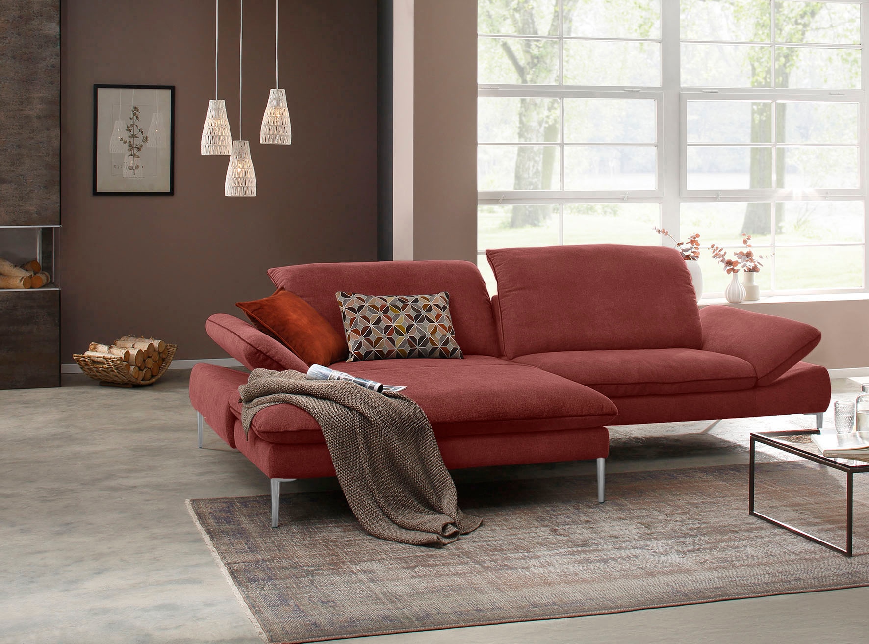 Ecksofa »enjoy&MORE«, mit Sitztiefenverstellung, Füße Chrom glänzend, Breite 294 cm