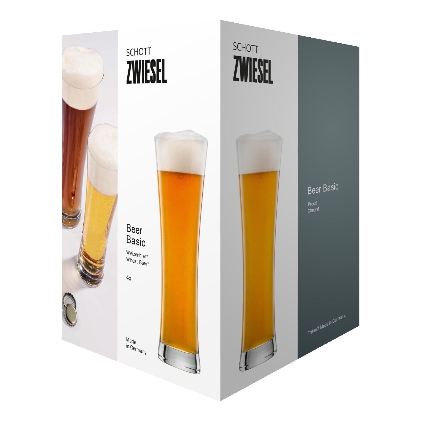 SCHOTT-ZWIESEL Bierglas »Weizenbiergläser Beer Basic 0,5 Liter 4er Set transparent«