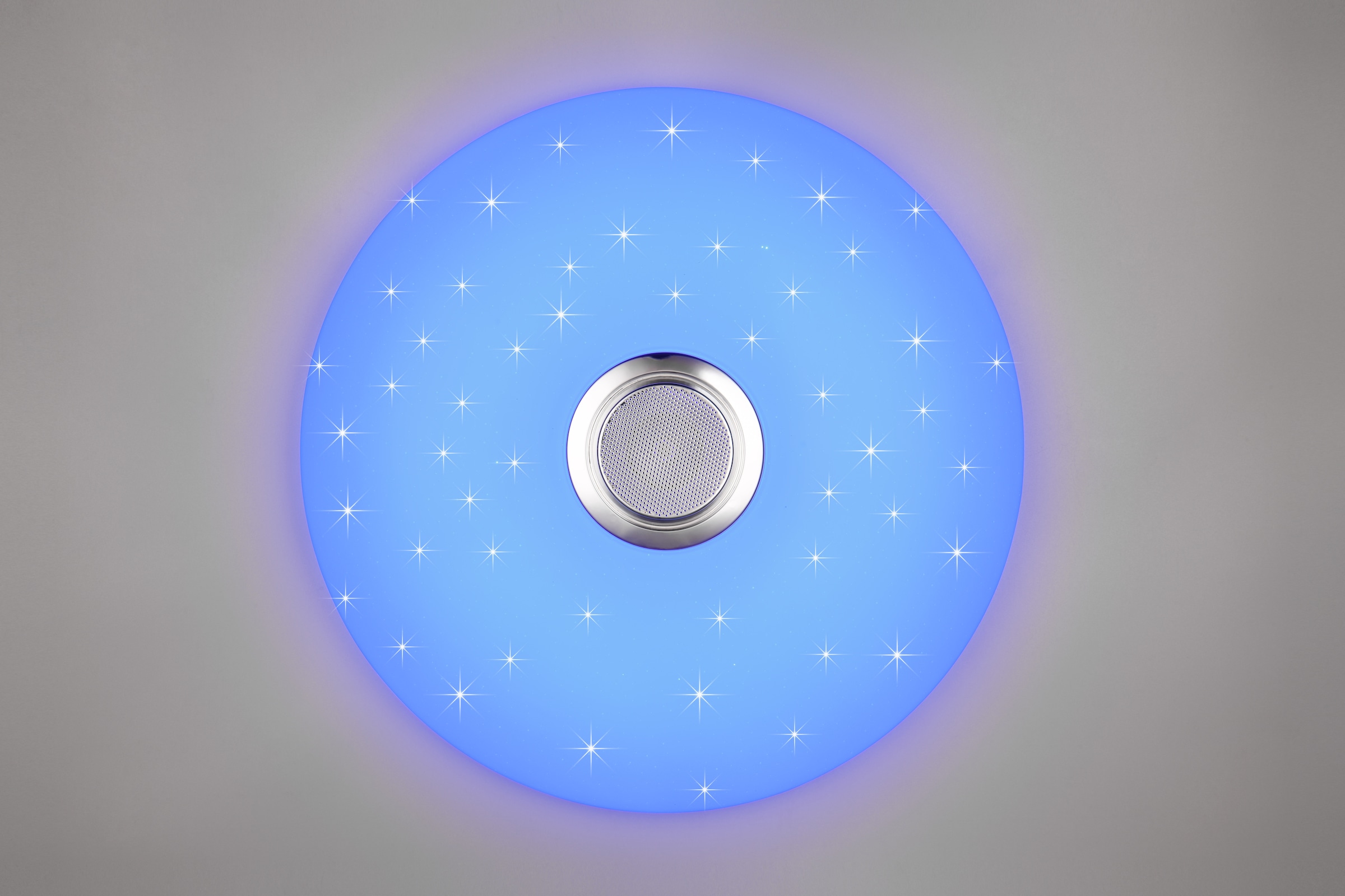 REALITY Leuchten LED Deckenleuchte »MUSICA, LED Deckenlampe mit Bluetooth Lautsprecher, Fernbedienung inkl«, 1 flammig, Leuchtmittel LED-Board | LED fest integriert, RGBW Farbwechsel mit Rainbow-Effekt, dimmbar, Timer, Starlight, Memory