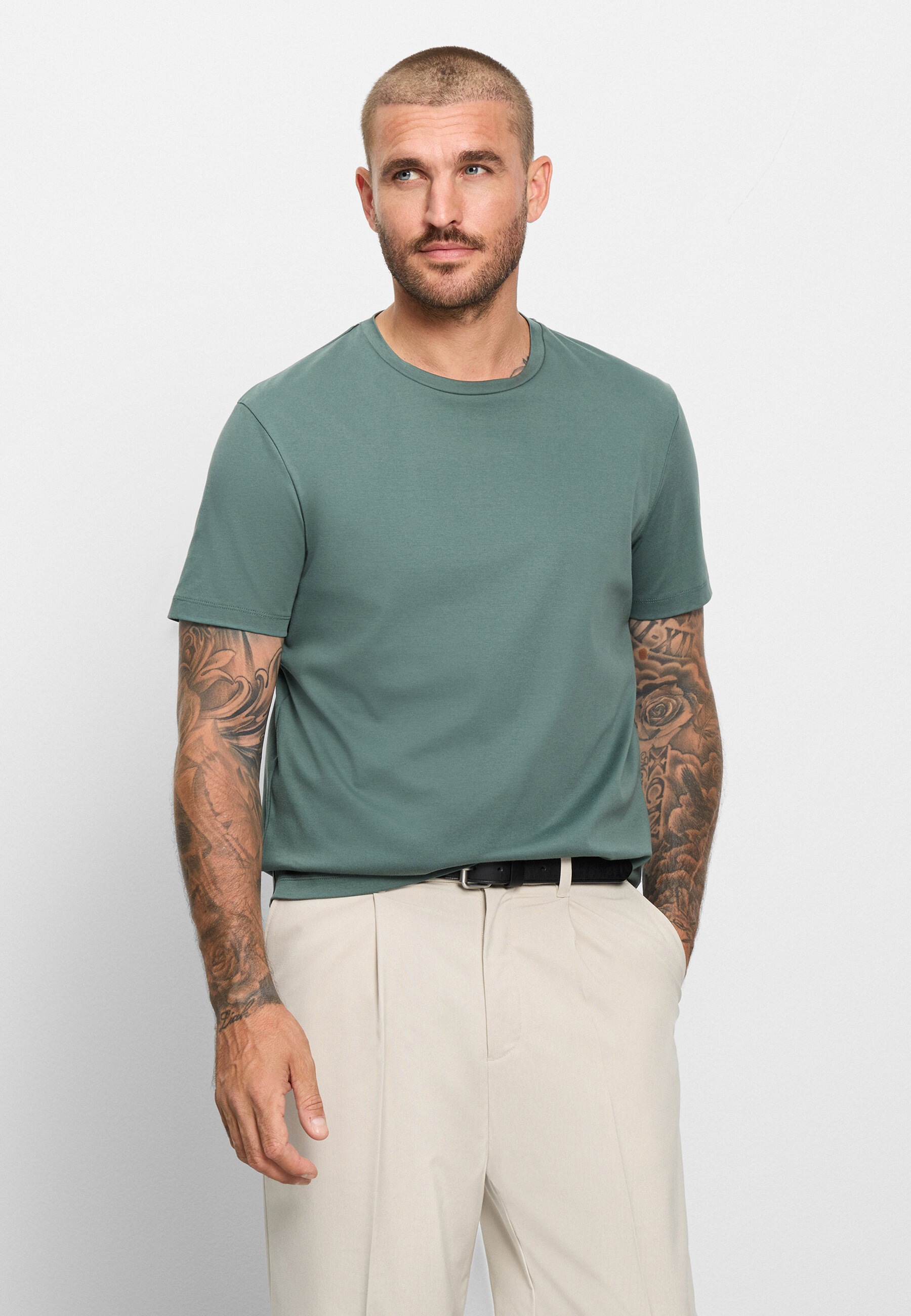OLYMP T-Shirt "OLYMP Casual Wirk, T-Shirt"