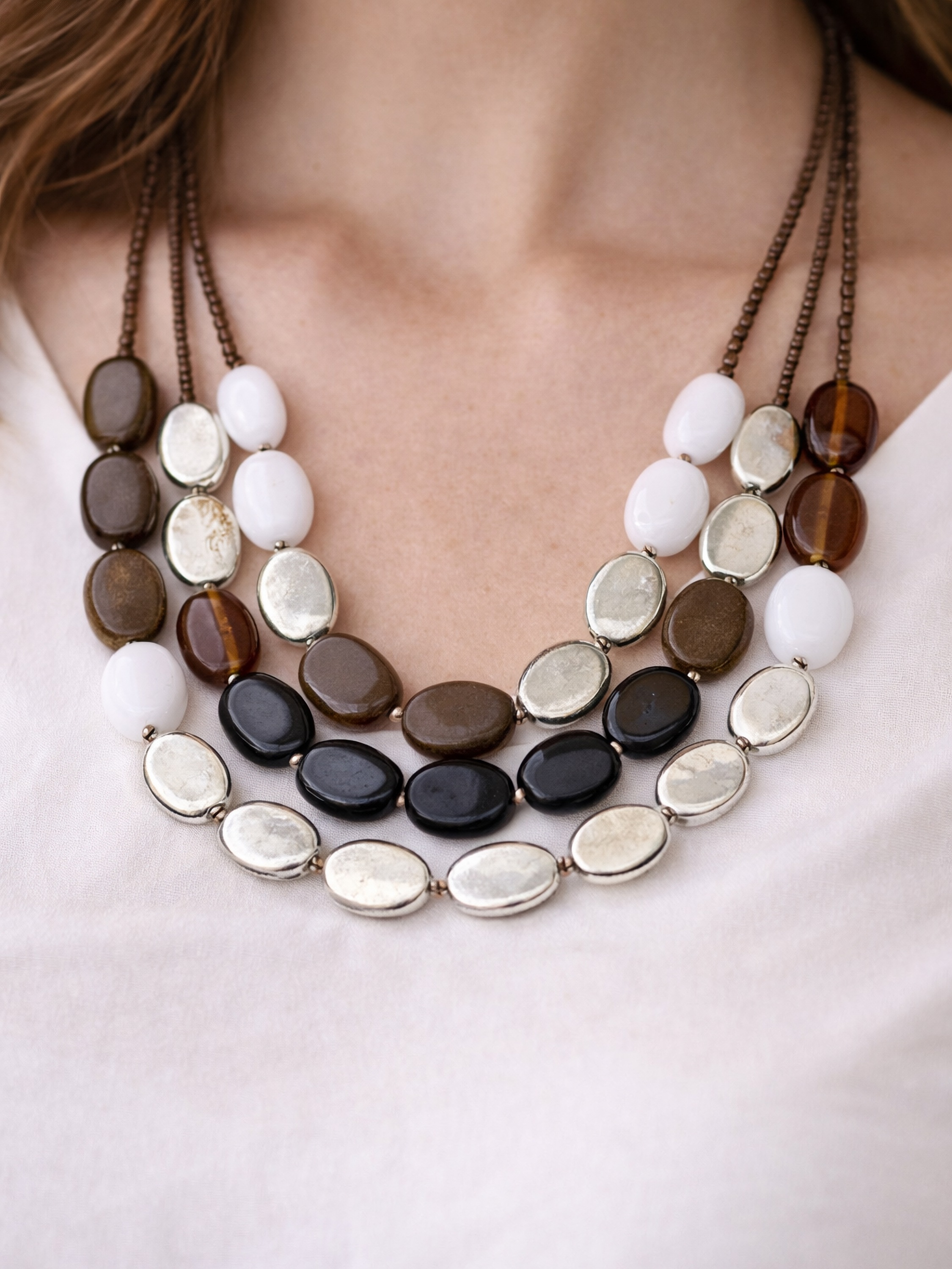 Thumbnail - COLLEZIONE ALESSANDRO Lange Kette "Hilda" mit ovalen Glasperlen