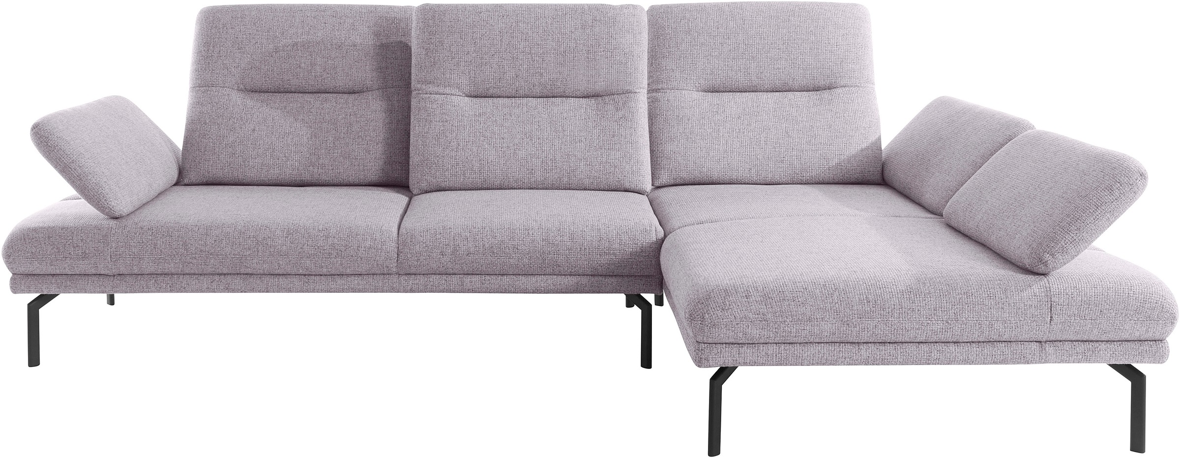 Places of Style Ecksofa Cervo, Ecksofa, mit Sitztiefen- und Kopfteilverstellung, wahlweise mit Armteilverstellung in hochwertiger Verarbeitung