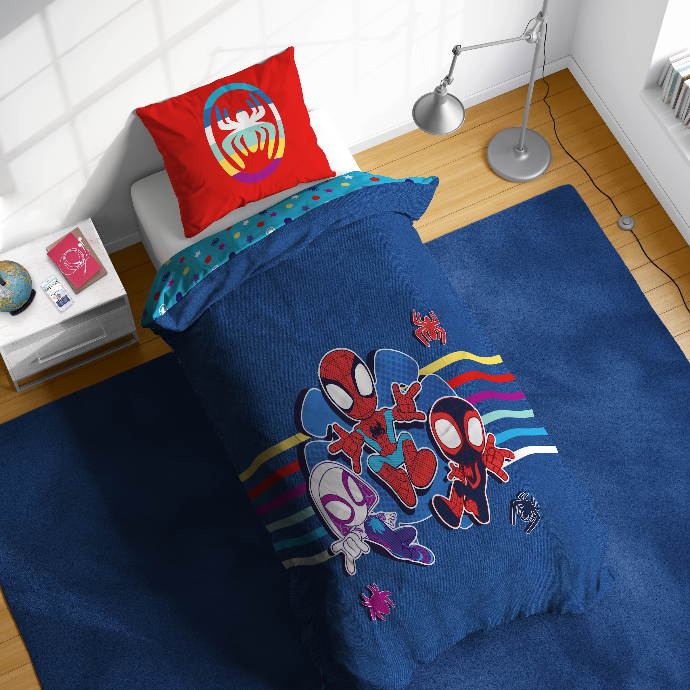 MARVEL Kinderbettwäsche »Marvel Spidey Bettbezug-Set 135x200 cm + Kissenbezug 80x80 cm« 2 tlg. tlg. 100 % Baumwolle, maschinenwaschbar, wendbar