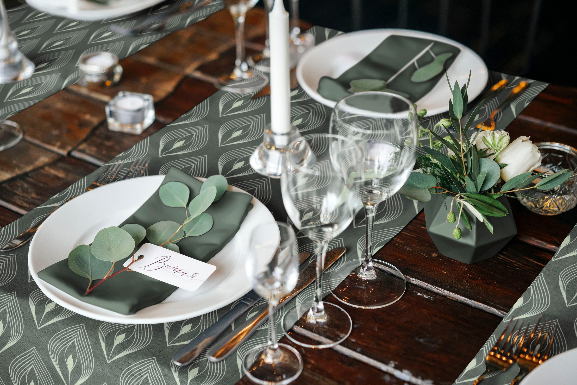 Adam Tischläufer "Feathers" GOTS organic,zertifiziert durch CERES 0242Made günstig online kaufen