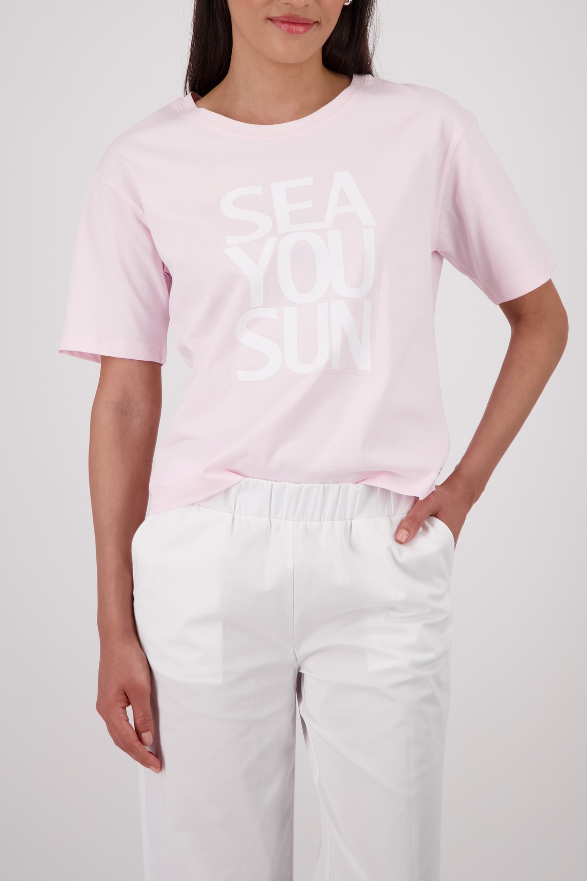 Monari T-Shirt "Shirt Druck platziert" Regular fit mit Schriftzug