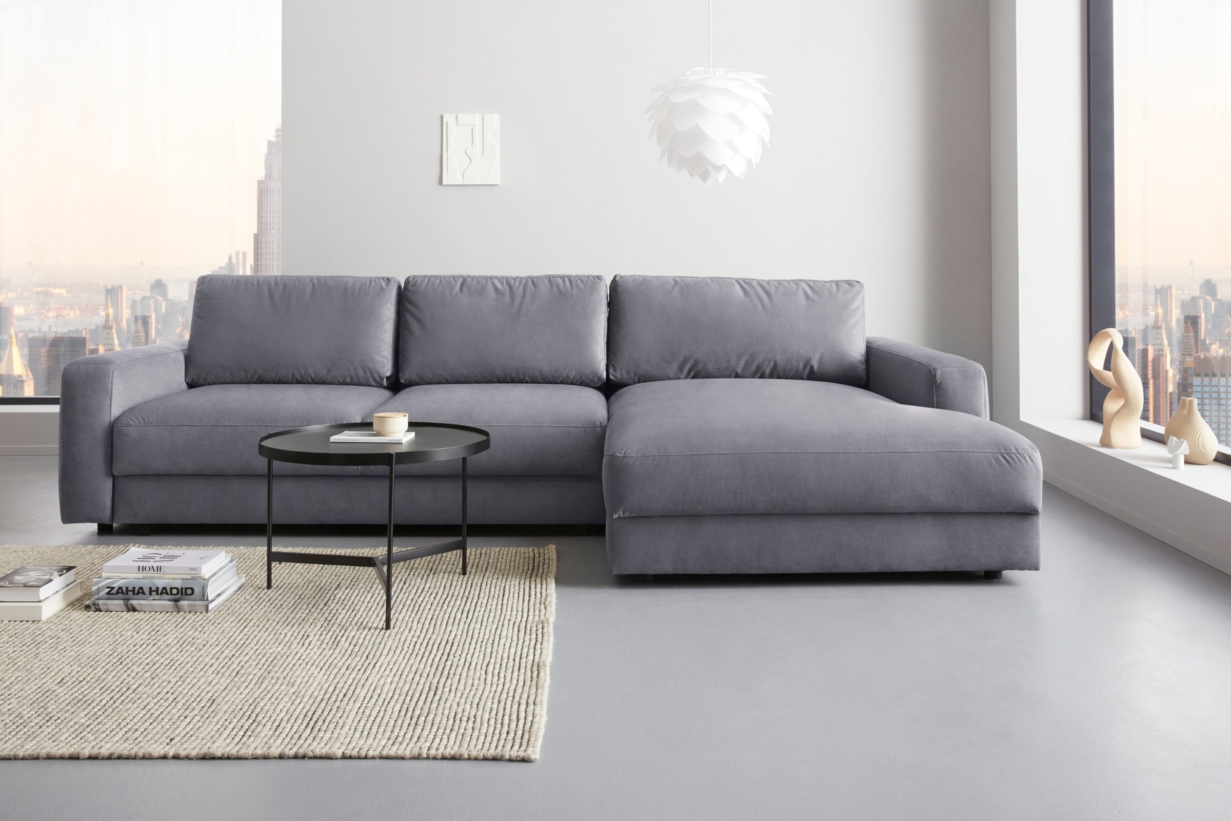 Places of Style Ecksofa Bloomfield, extra tiefe Sitzfläche, wahlweise mit Sitztiefenverstellung bestellbar