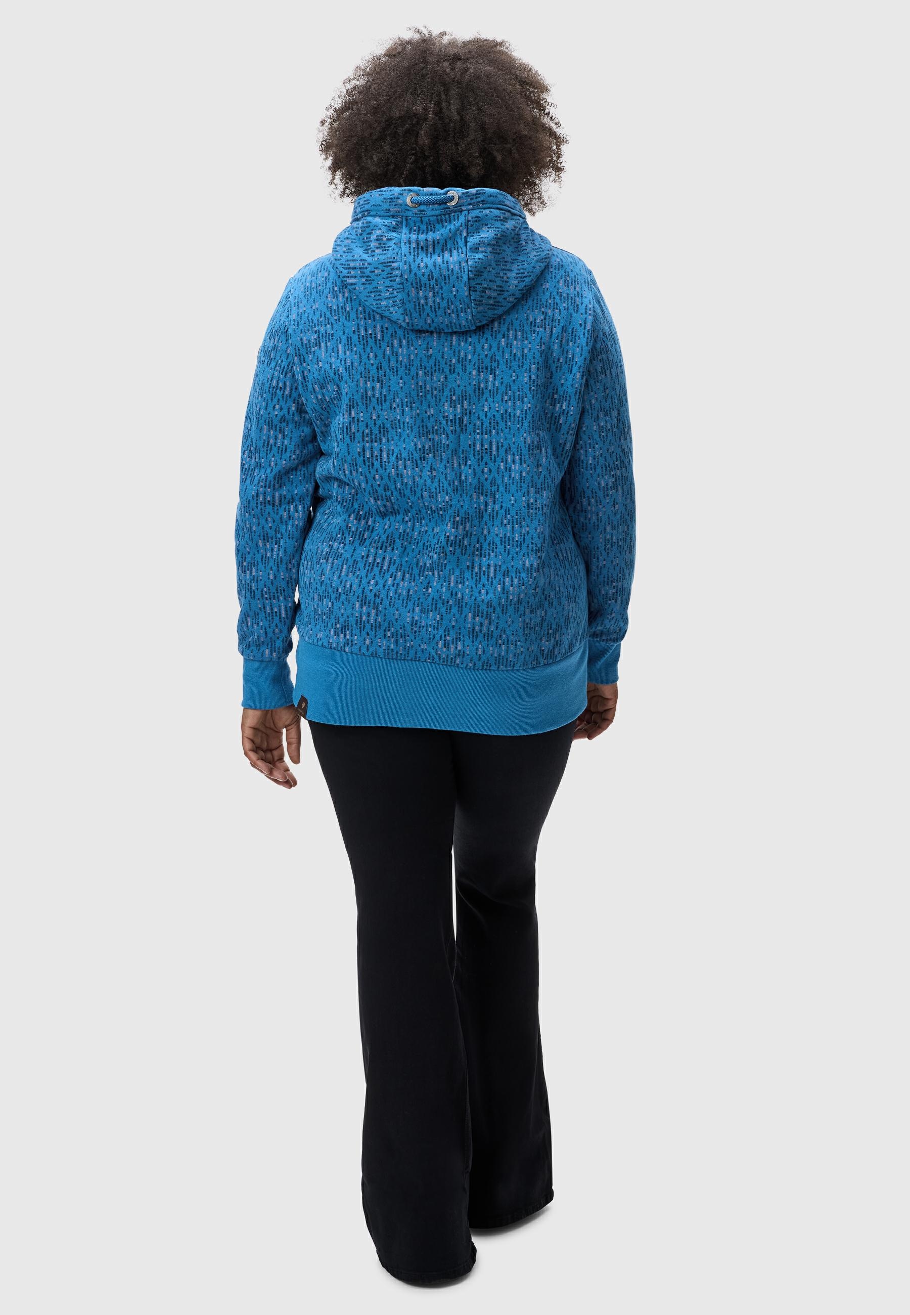 Ragwear Sweatjacke »Neska Print Zip Plus«, Cooler Damen Zip-Hoodie mit Kapuze und Print