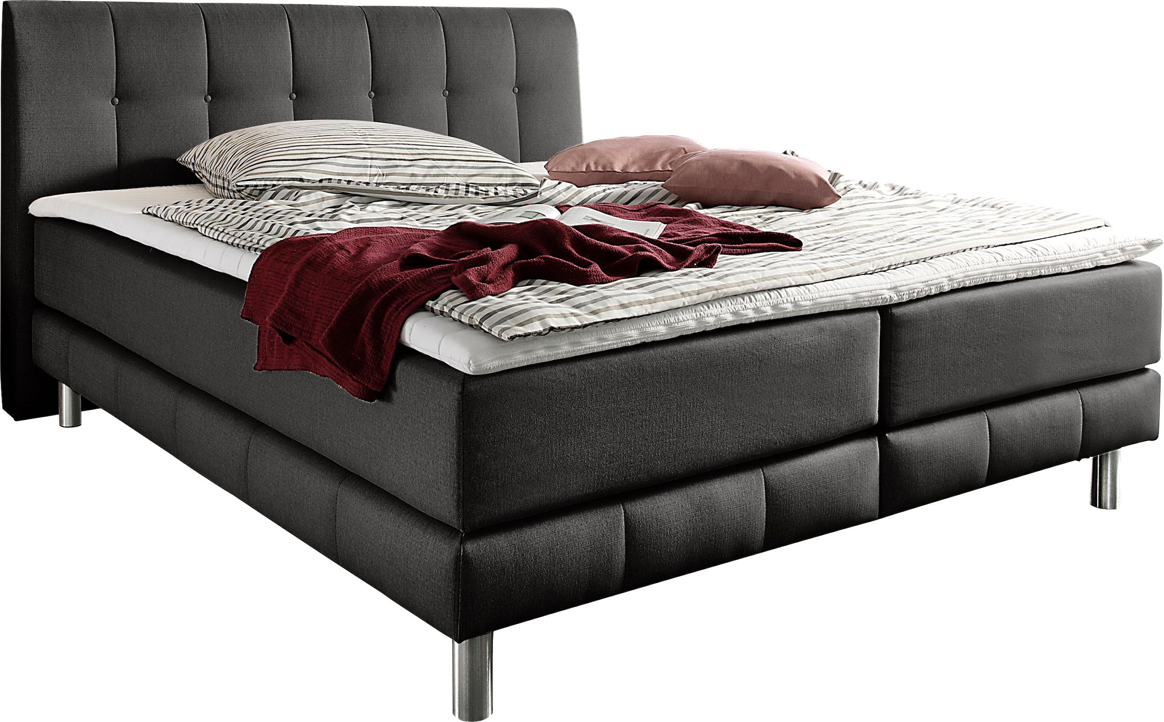 Home affaire Boxspringbett "Cafone" inkl. Topper, 5 Breiten, 3 Matratzenart günstig online kaufen