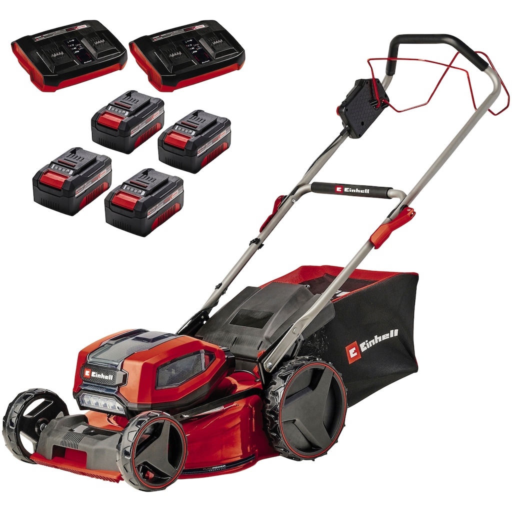 Einhell Akkurasenmäher »Professional GP-CM 36/47 S Li BL«, 4 x 4 Ah Akku und 2 Twincharger