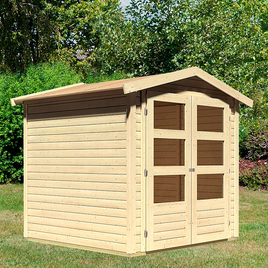 Karibu Gartenhaus "Amberg 2" anthrazit, naturbelassen oder terragrau günstig online kaufen