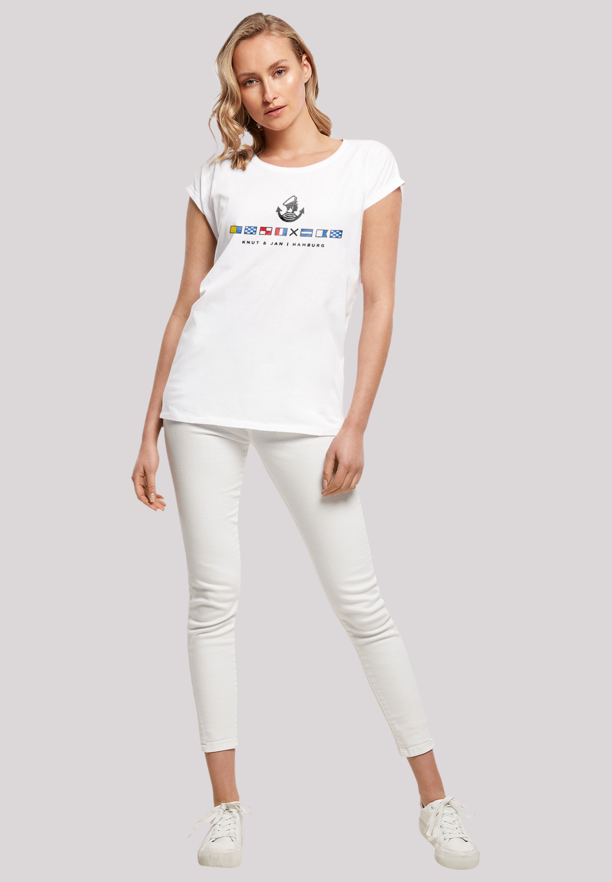F4NT4STIC T-Shirt »Seglerfahnen Knut & Jan Hamburg«, Print