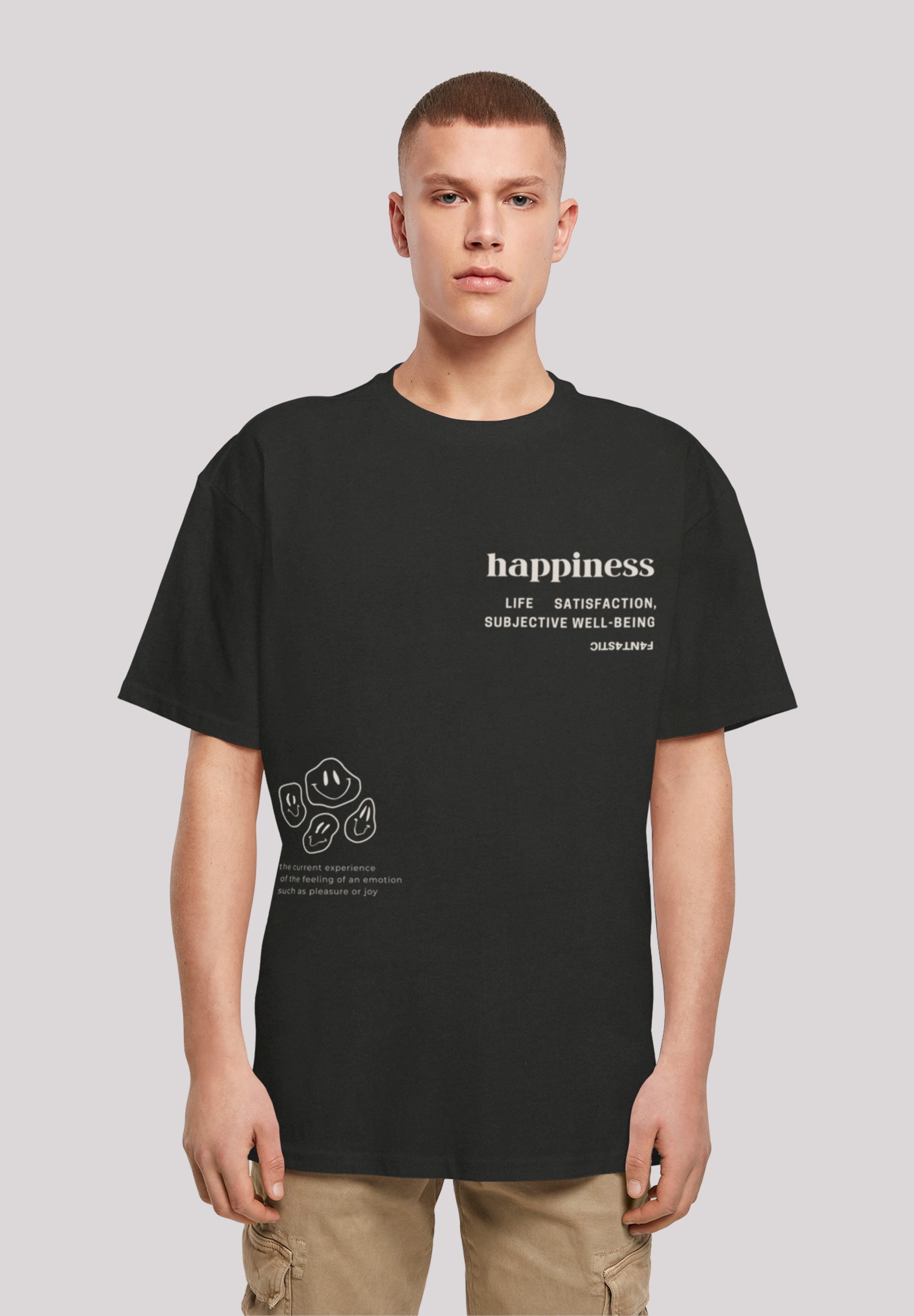 F4NT4STIC T-Shirt "happiness OVERSIZE TEE", Print