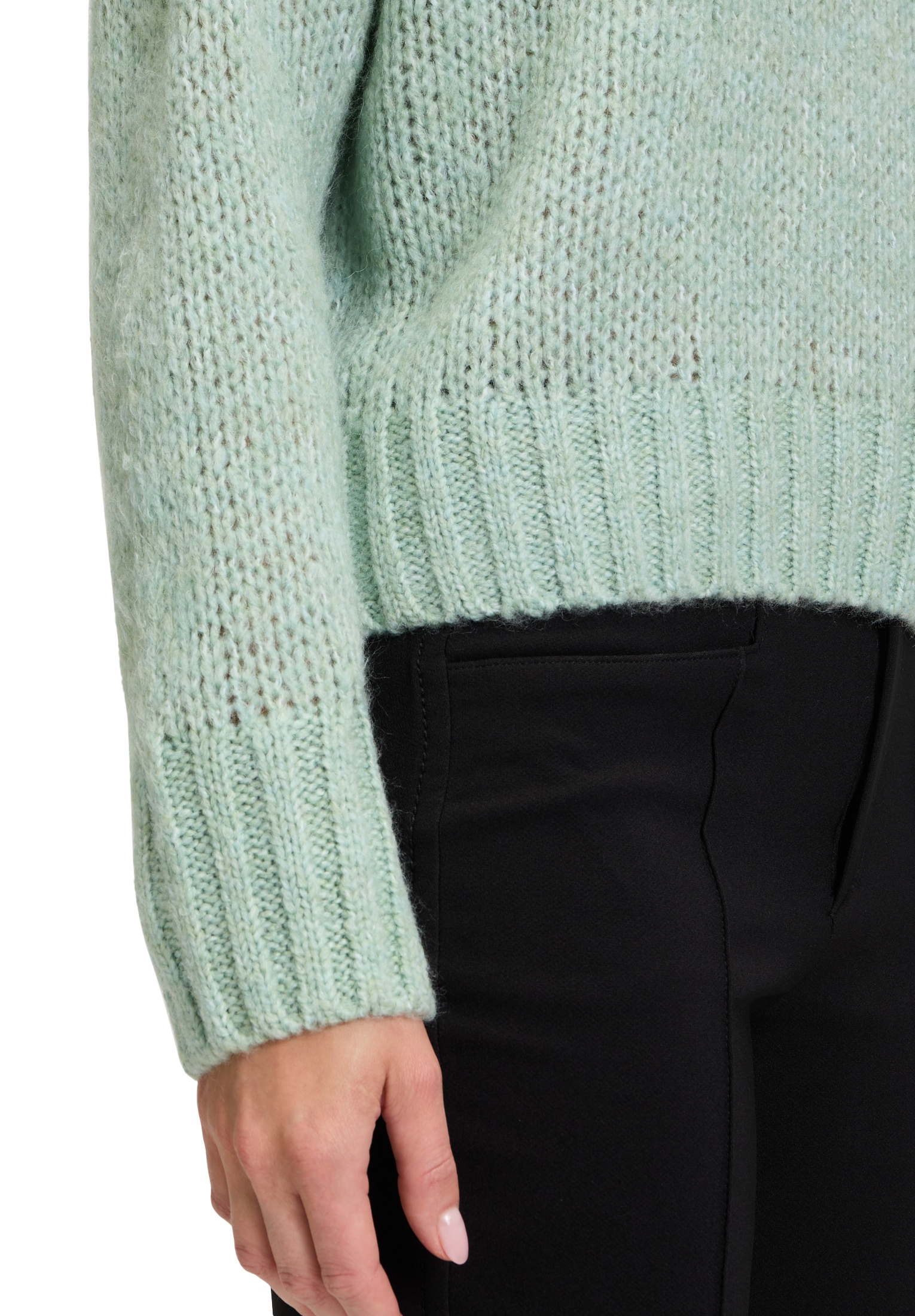 Cartoon Strickpullover »Cartoon Damen Basic-Pullover mit Rundhalsausschnitt«, (1 tlg.), Rippbündchen