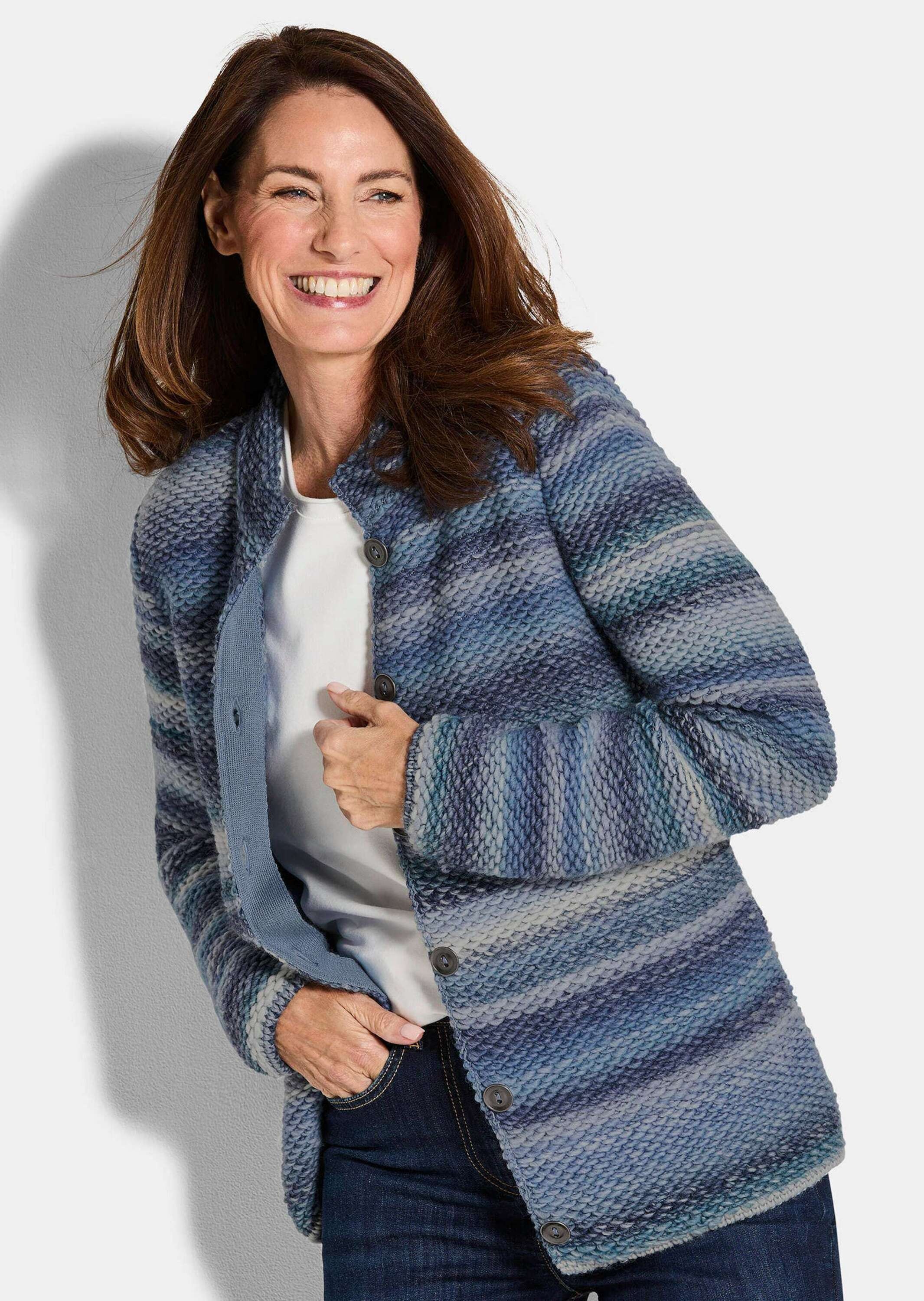 GOLDNER Strickjacke »Strickjacke mit Multicolor Ringeloptik«