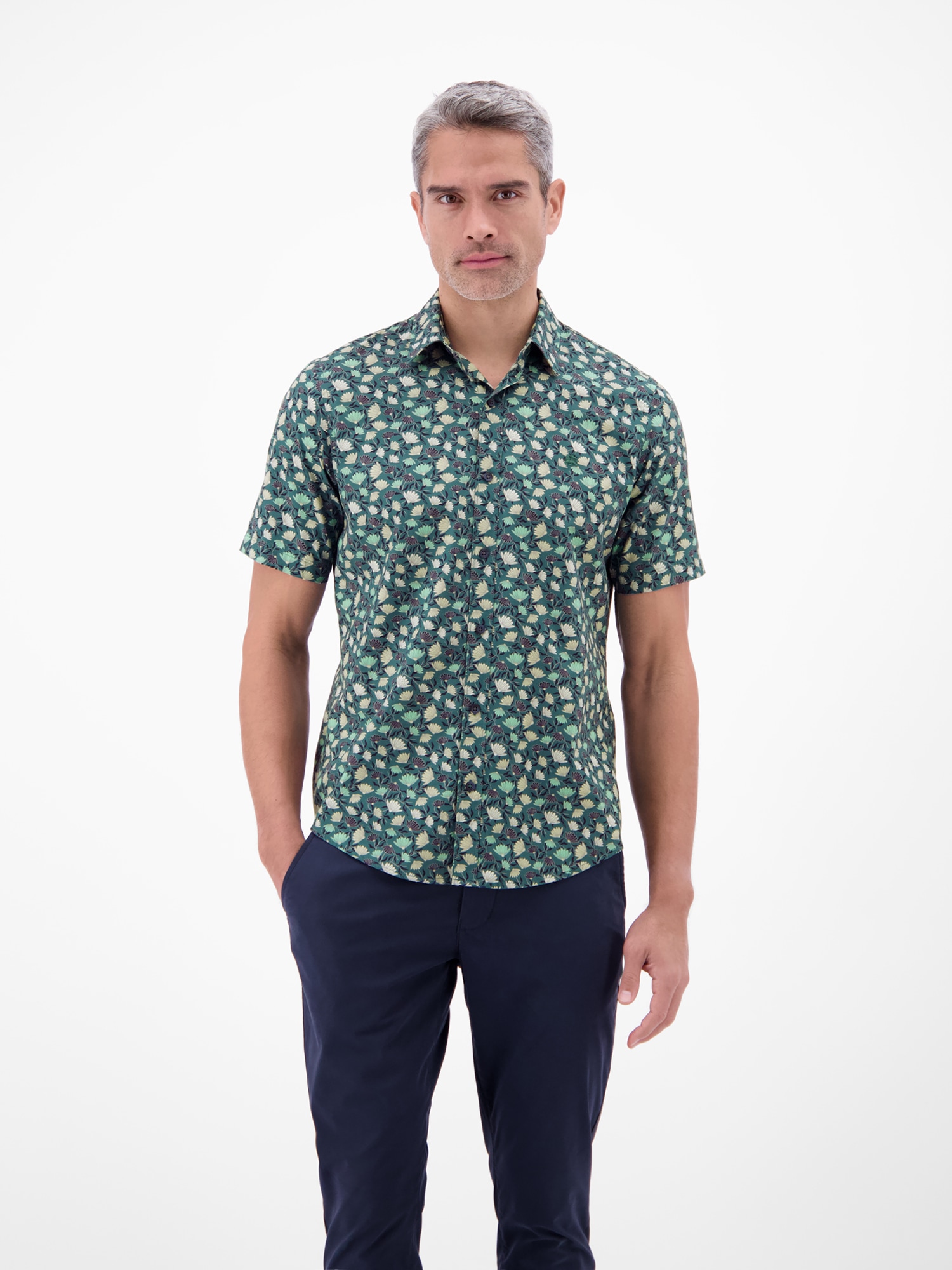 LERROS Kurzarmhemd "Floral bedrucktes Halbarmhemd, 100 % Baumwolle" günstig online kaufen