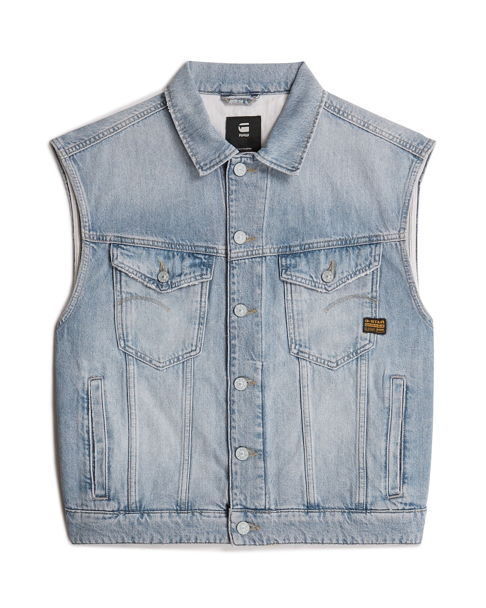 G-star Gilet Relaxed Denim Vintage Platinum Blue L Femme 3