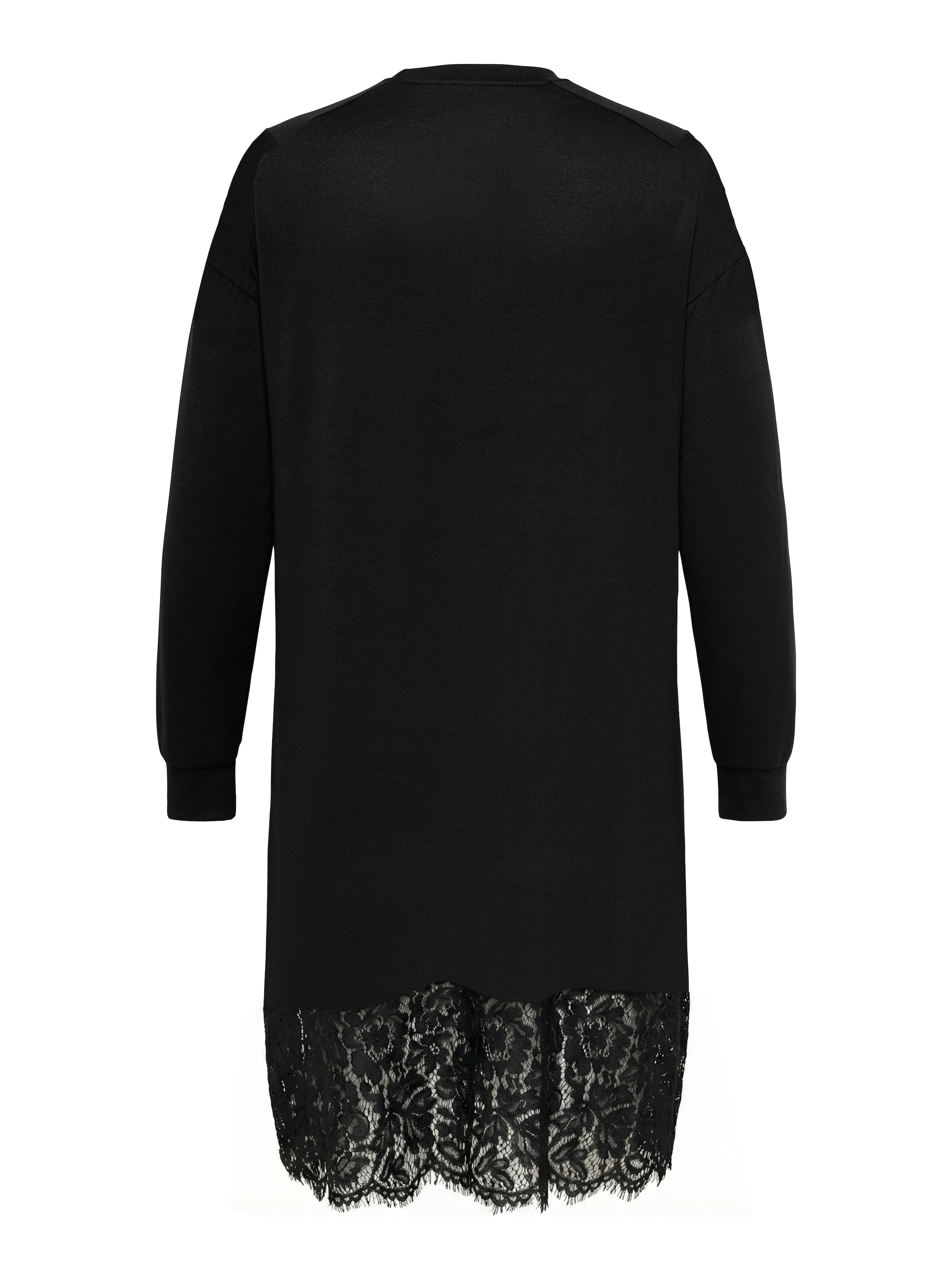 ONLY CARMAKOMA Midikleid »CARALBA LS O-NECK LACE MIDI DRESS JRS« Kunstfaser, elastisch