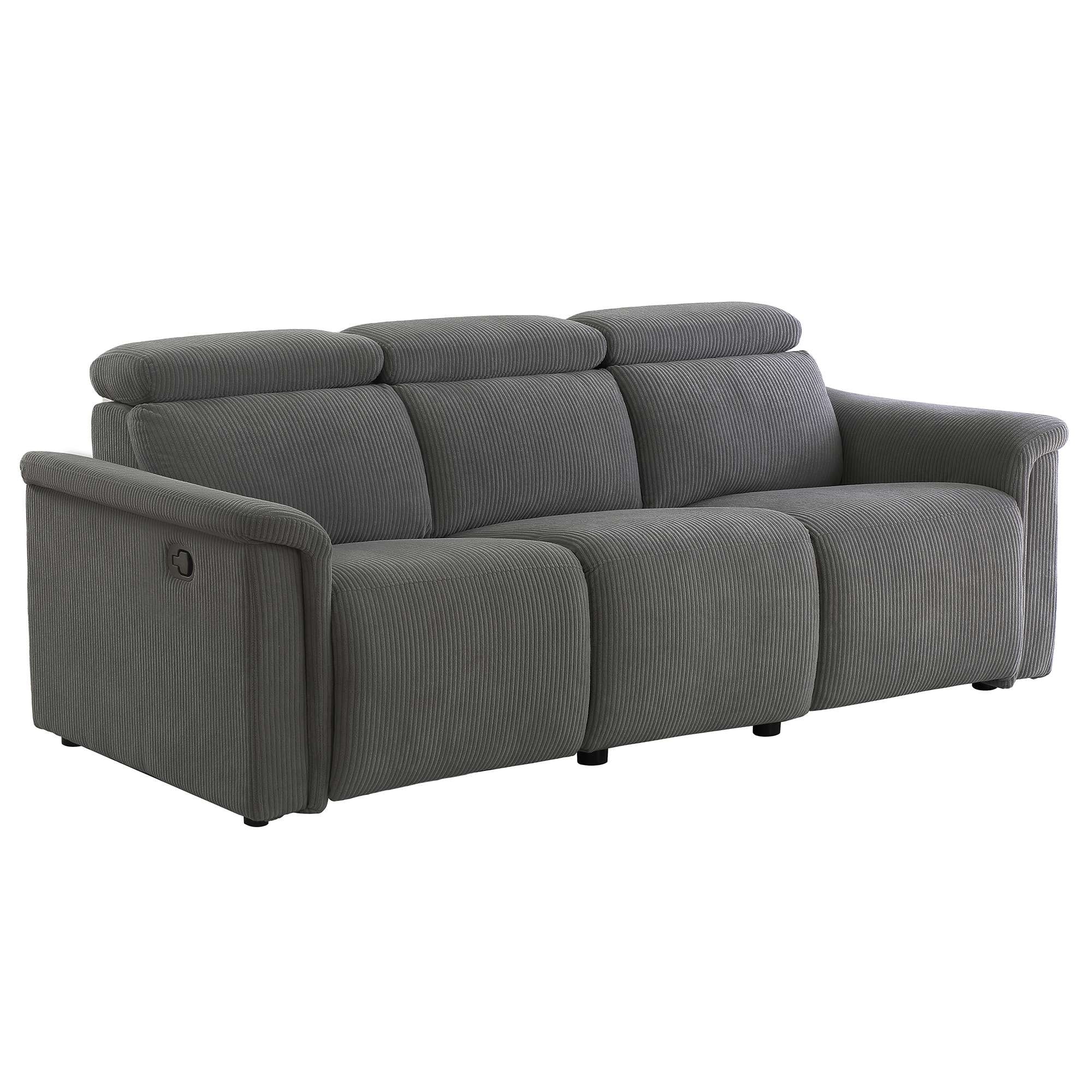OTTO home 3-Sitzer »LUND NEW Cord (219cm), manuelle/elektrische Relaxfunktion in 2 Sitzen« USB-A/C bei elektrischer Variante und Kopfteilverstellung
