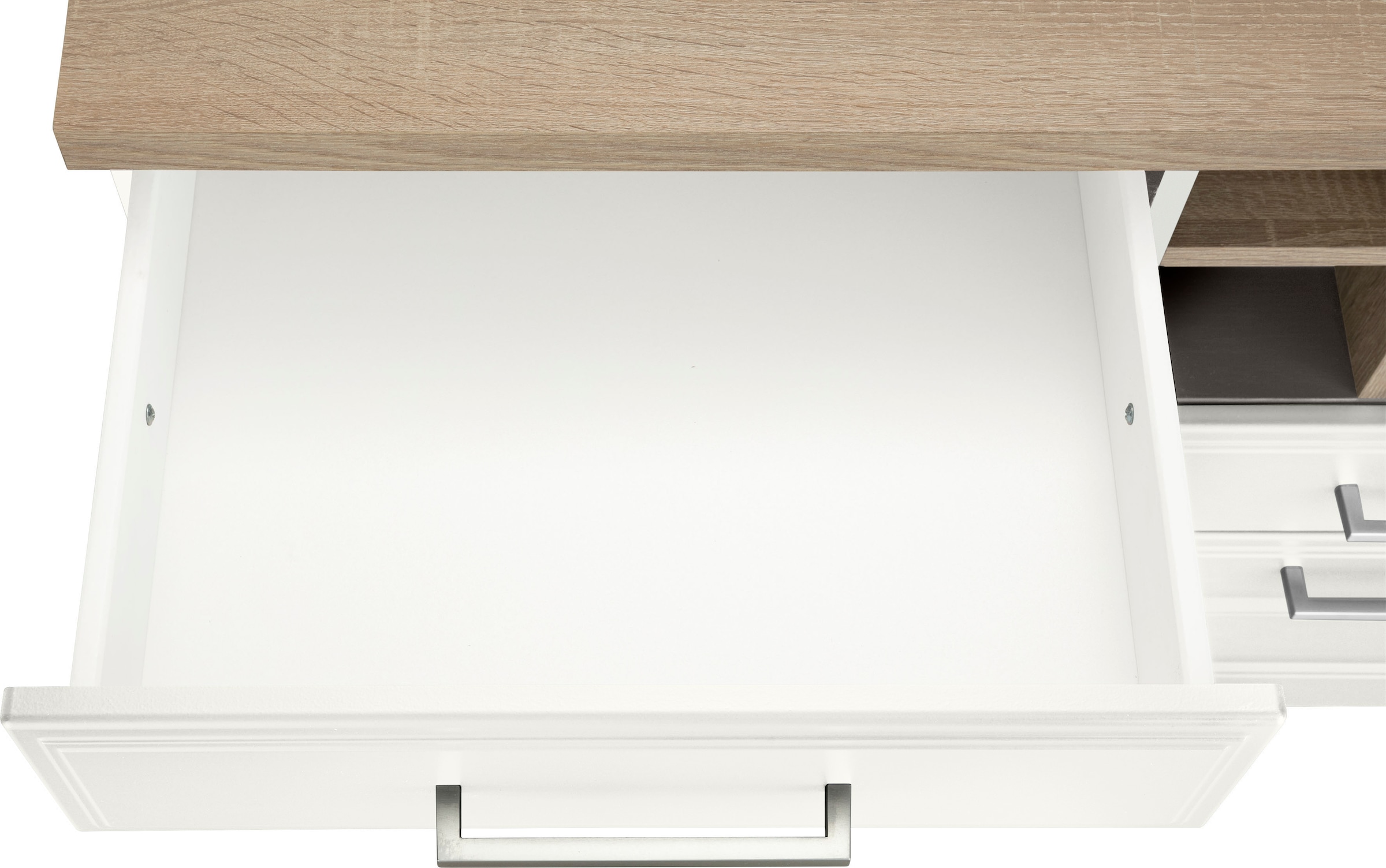 KOCHSTATION Küchenzeile »KS-Stockholm«, Breite 310 cm, mit hochwertigen MDF Fronten im Landhaus-Stil
