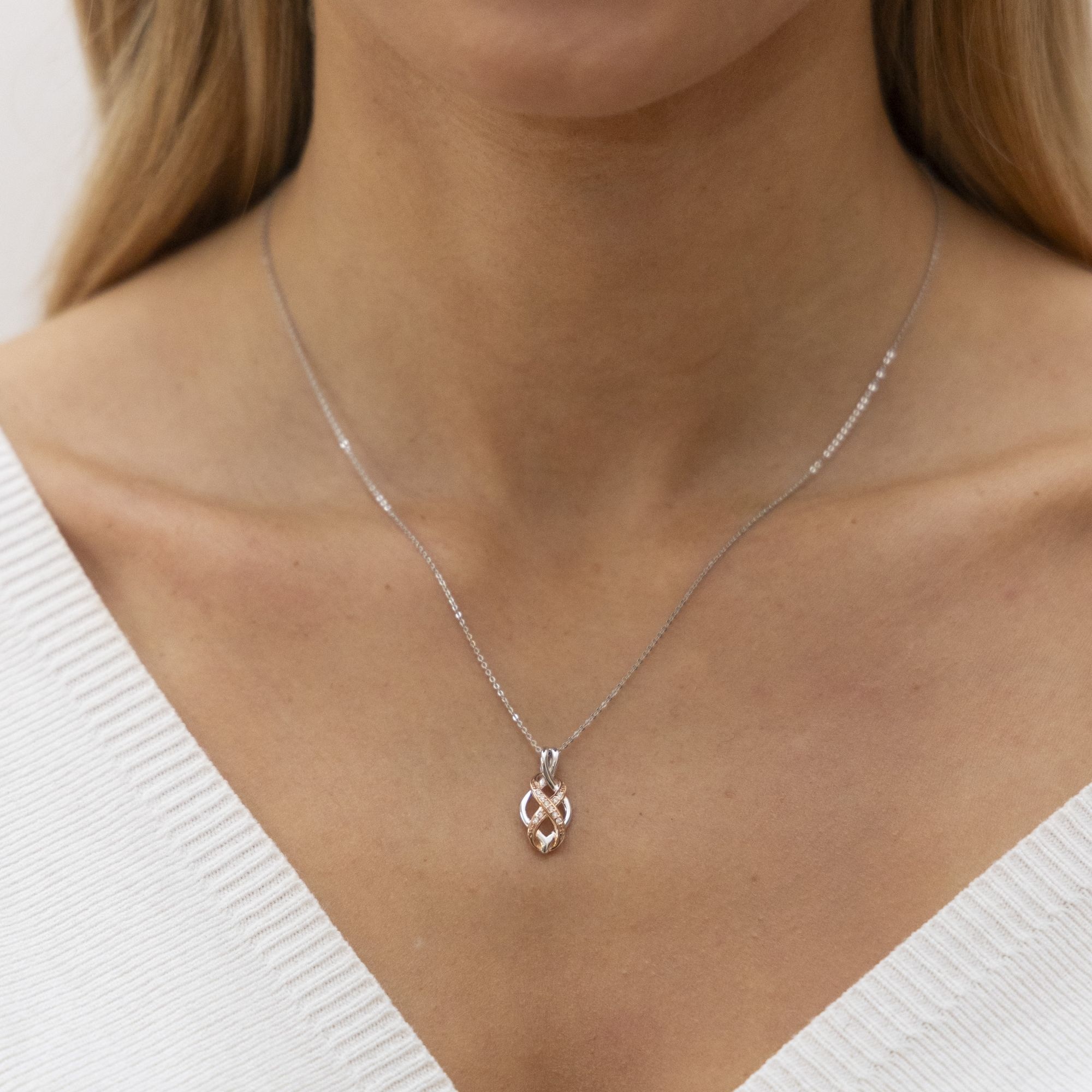 Zeeme Kette mit Anhänger »Silber 925 zweifarbig mit Unendlichkeits-Motiv«