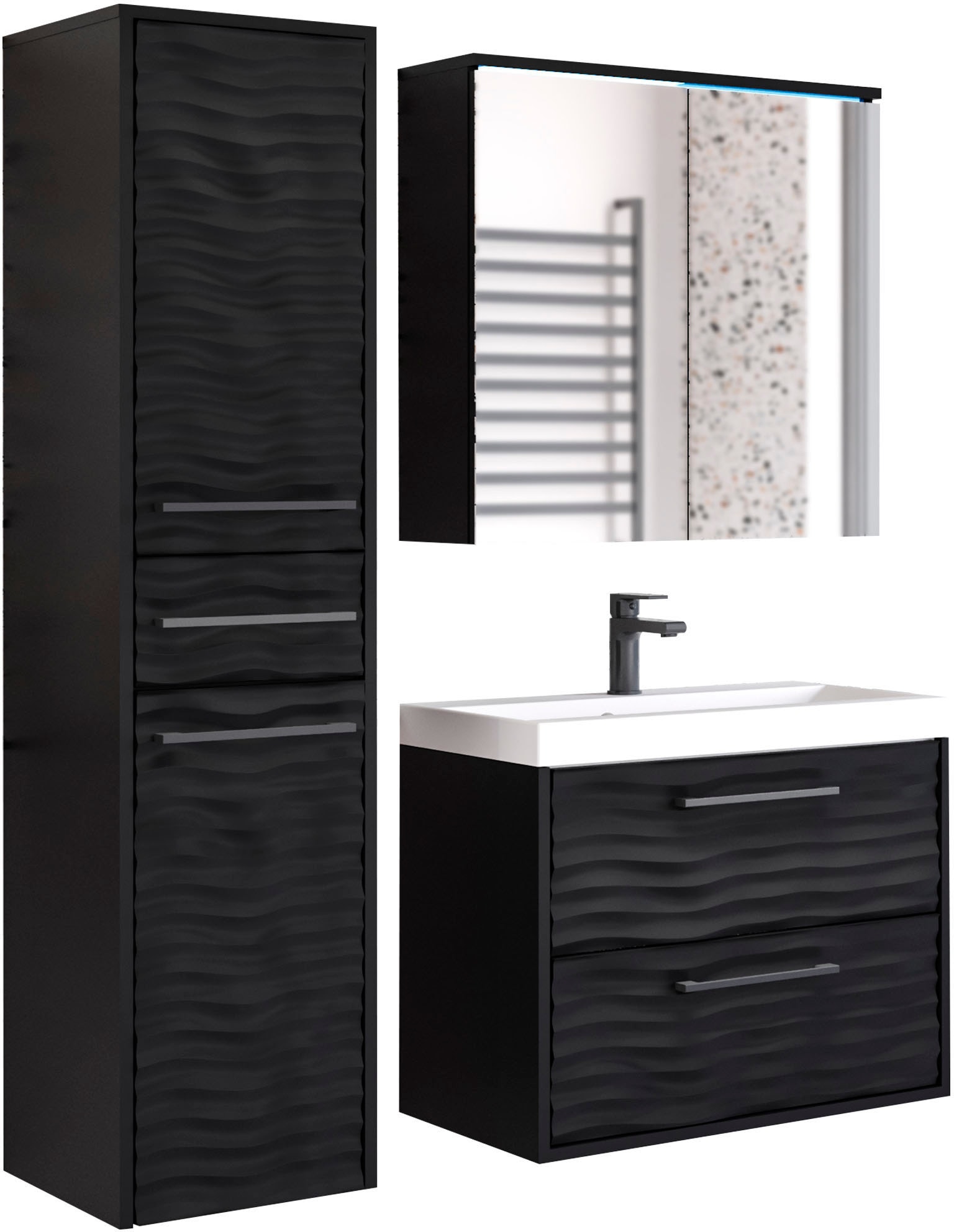 welltime "Canada - Fronten mit Wellenstruktur" Komplett-Set, Fronten mit We günstig online kaufen