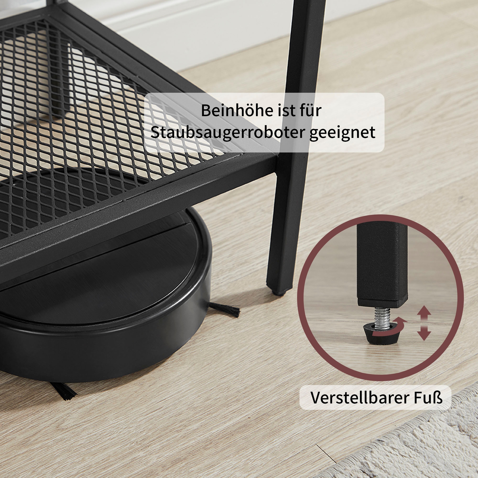 OTTO home Mehrzweckregal »Amance«, natürliche ABS-Kanten, robustes Metallgestell, Höhe 136 cm