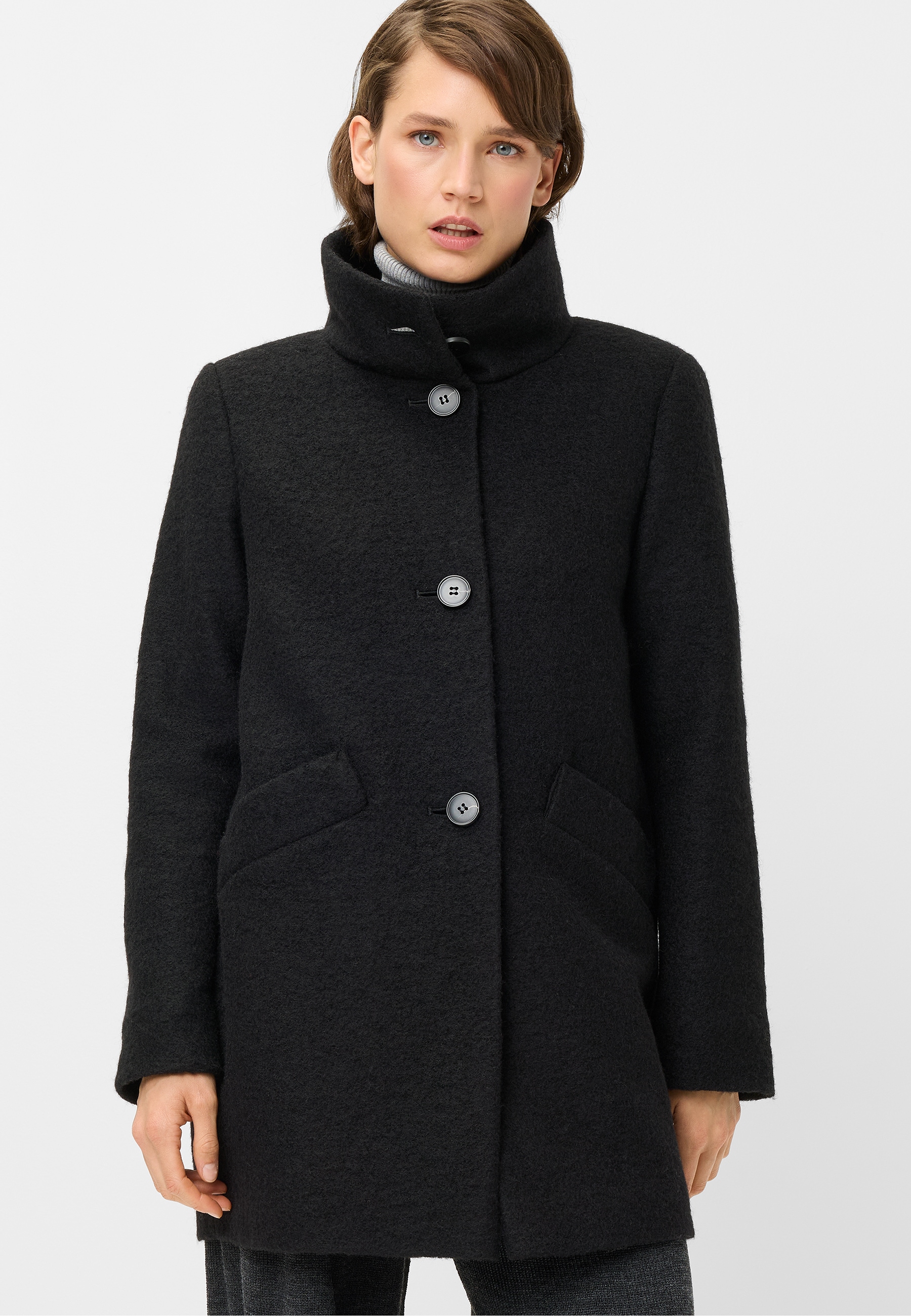 Fuchs Schmitt Wollmantel Stehkragen, Regular Fit, Wollmix