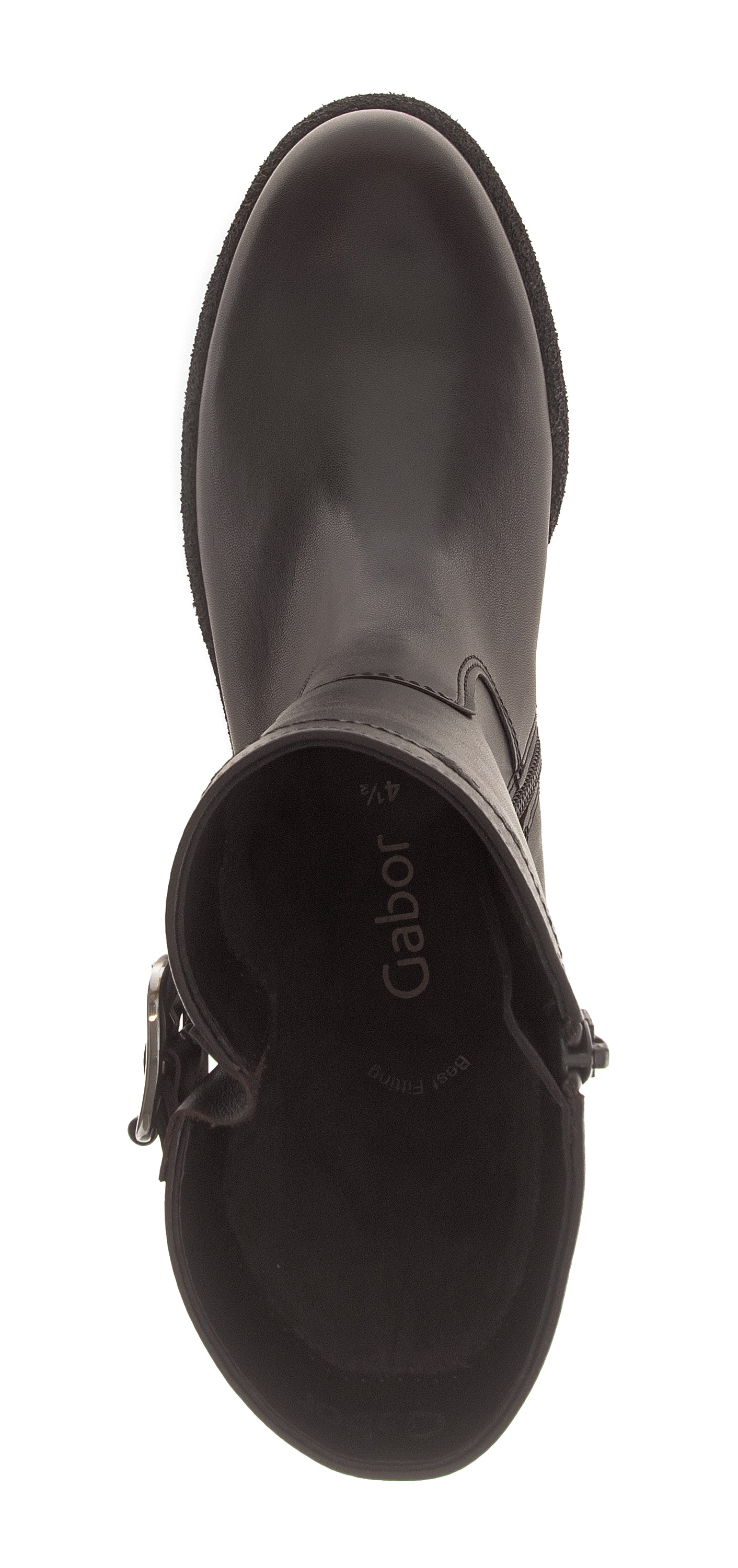 Bikerboots GABOR, Damen, Gr. 38,5, dunkelbraun, Kalbsleder, unifarben, Schuhe Bikerboots, Blockabsatz, Stiefelette, Herbstboots mit Innenreißverschluss 3