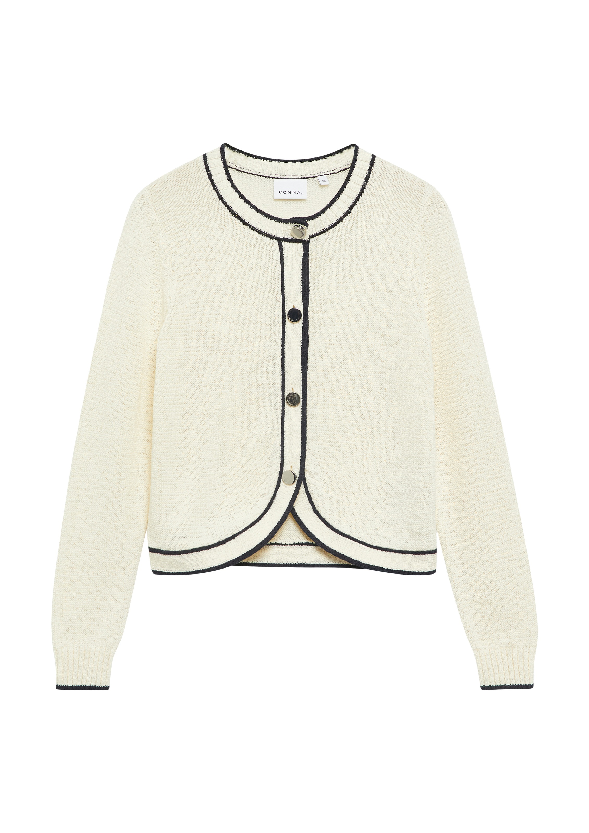 Comma Strickjacke mit Kontrast-Details