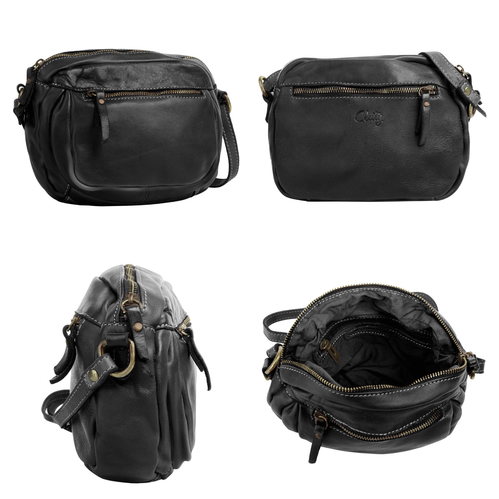 Cluty Umhängetasche echt Leder, Made in Italy günstig online kaufen