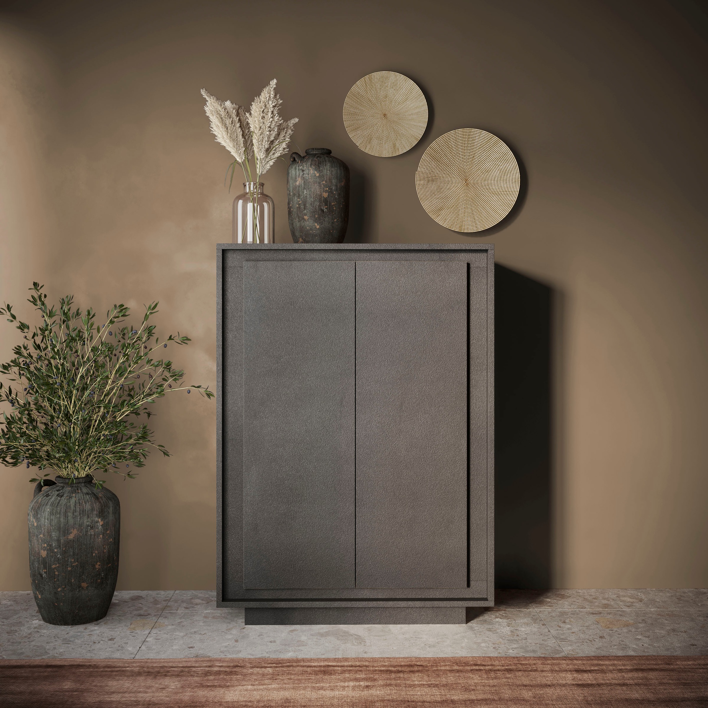 Home affaire Highboard »Sky, B/H 106/171 cm, Stauraumschrank/Hochkommode, 2 Türen« Softclosing, Korpus & Front 22 mm stark, Rahmen-Optik