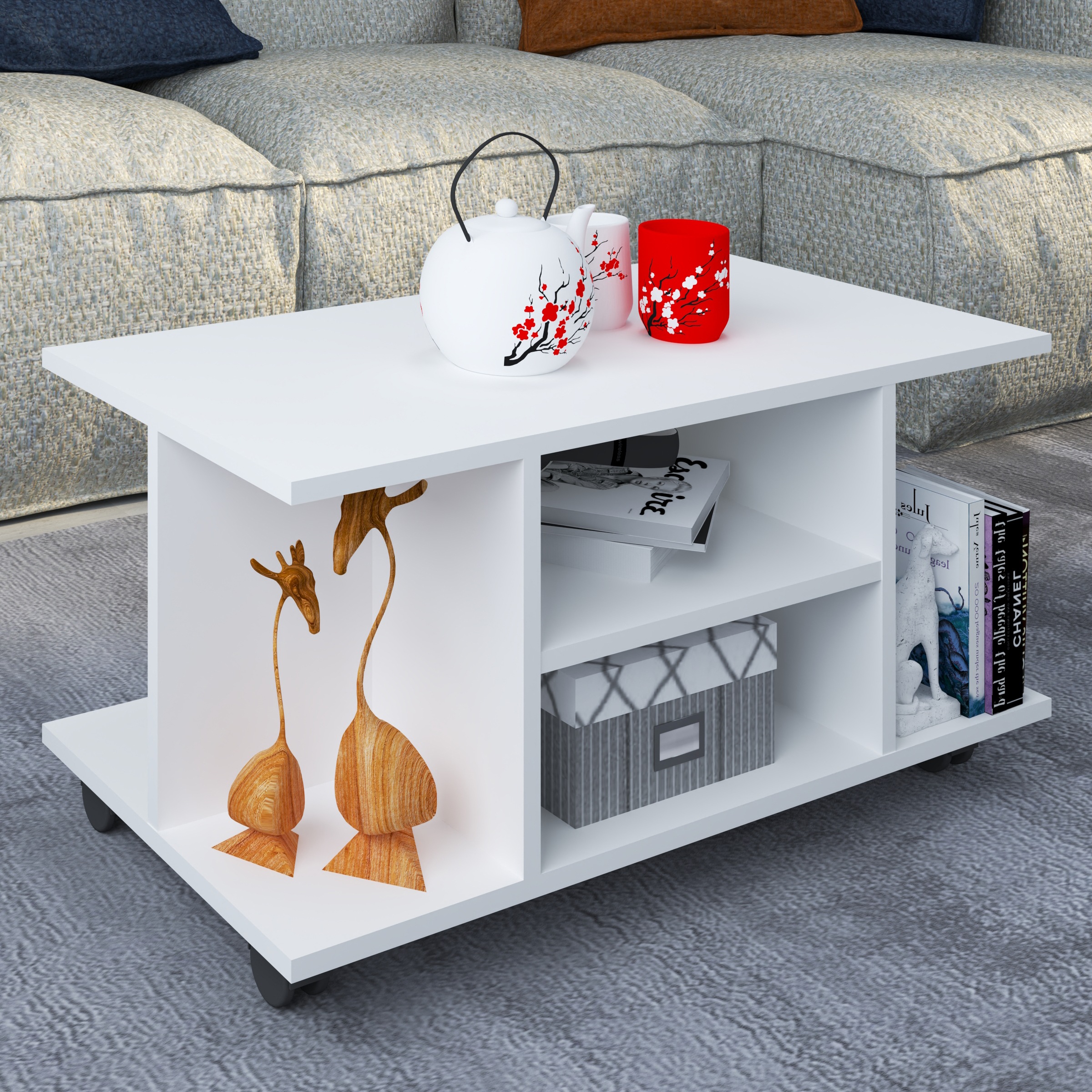 VCM Beistelltisch »Holz Sofatisch Couchtisch Rollen Findula«