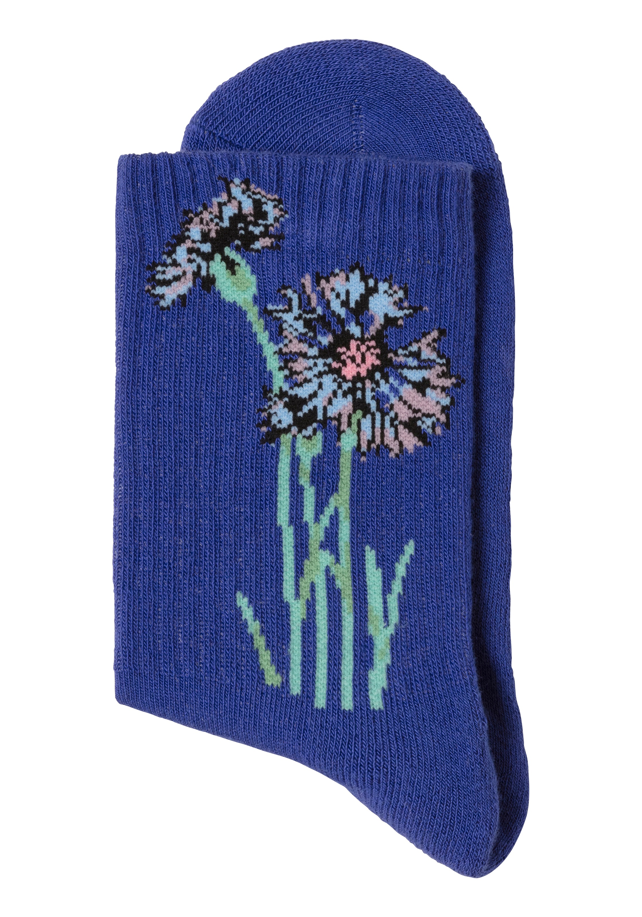 LASCANA Basicsocken, (Packung, 4 Paar), mit eingestrickten Blumen Motiven