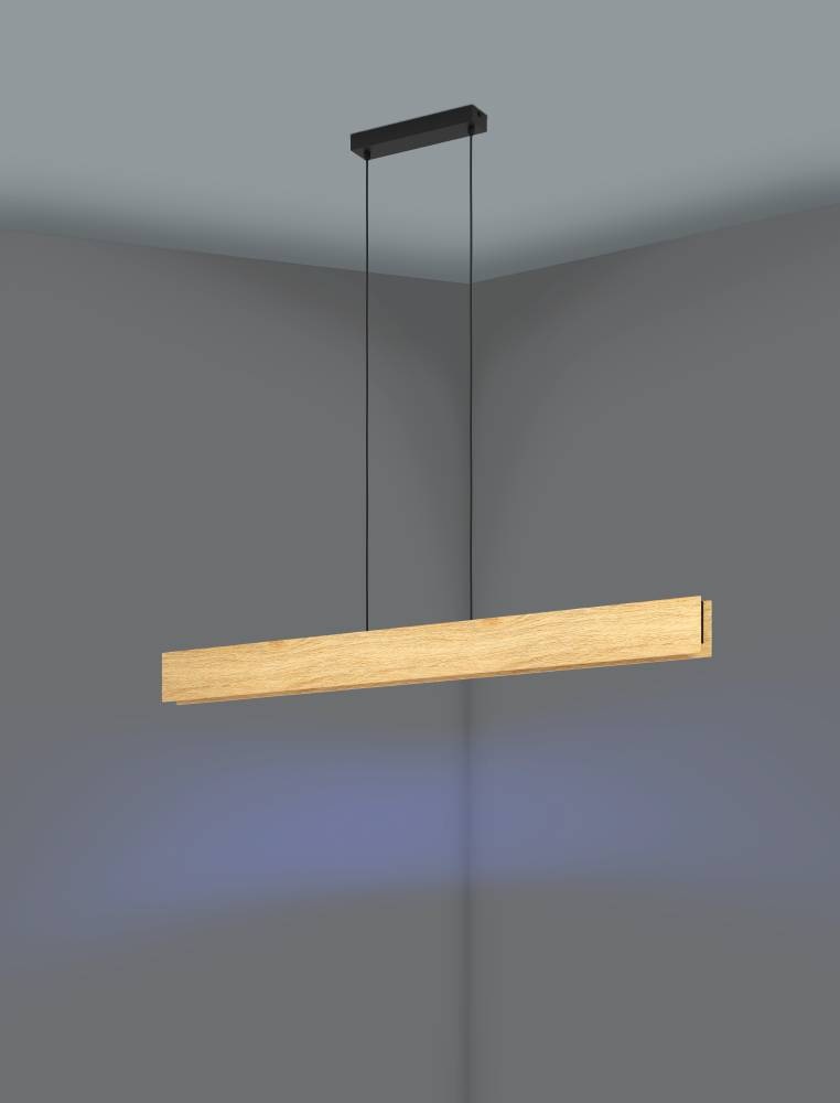 EGLO Hängeleuchte »ANCHORENA-Z Hängelampe, Holz, ZigBee 3.0, Disco-Modus, Pendelleuchte« LED-Modul 1 Stk. Farbwechsler Timer, App / Sprachsteuerung Alexa, 123x5,5x110cm, exkl. Fernbedienung