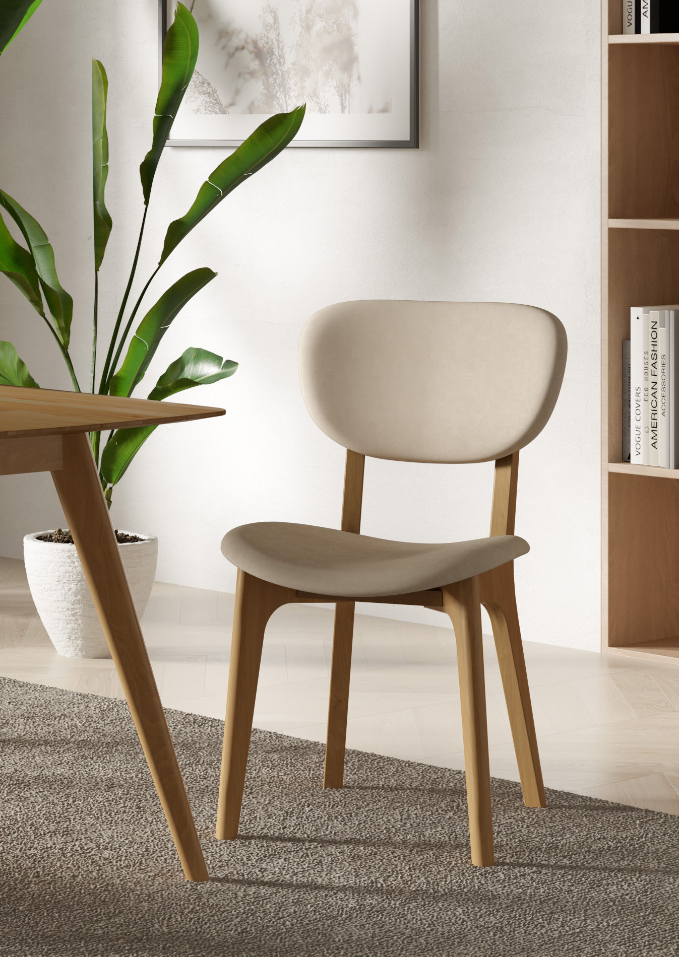 Home affaire "COZY Made in Italy" (Set) 2 Stk.Gestell in Buche, Kirsch- oder Nussbaum, Massivholz, Design Stuhl