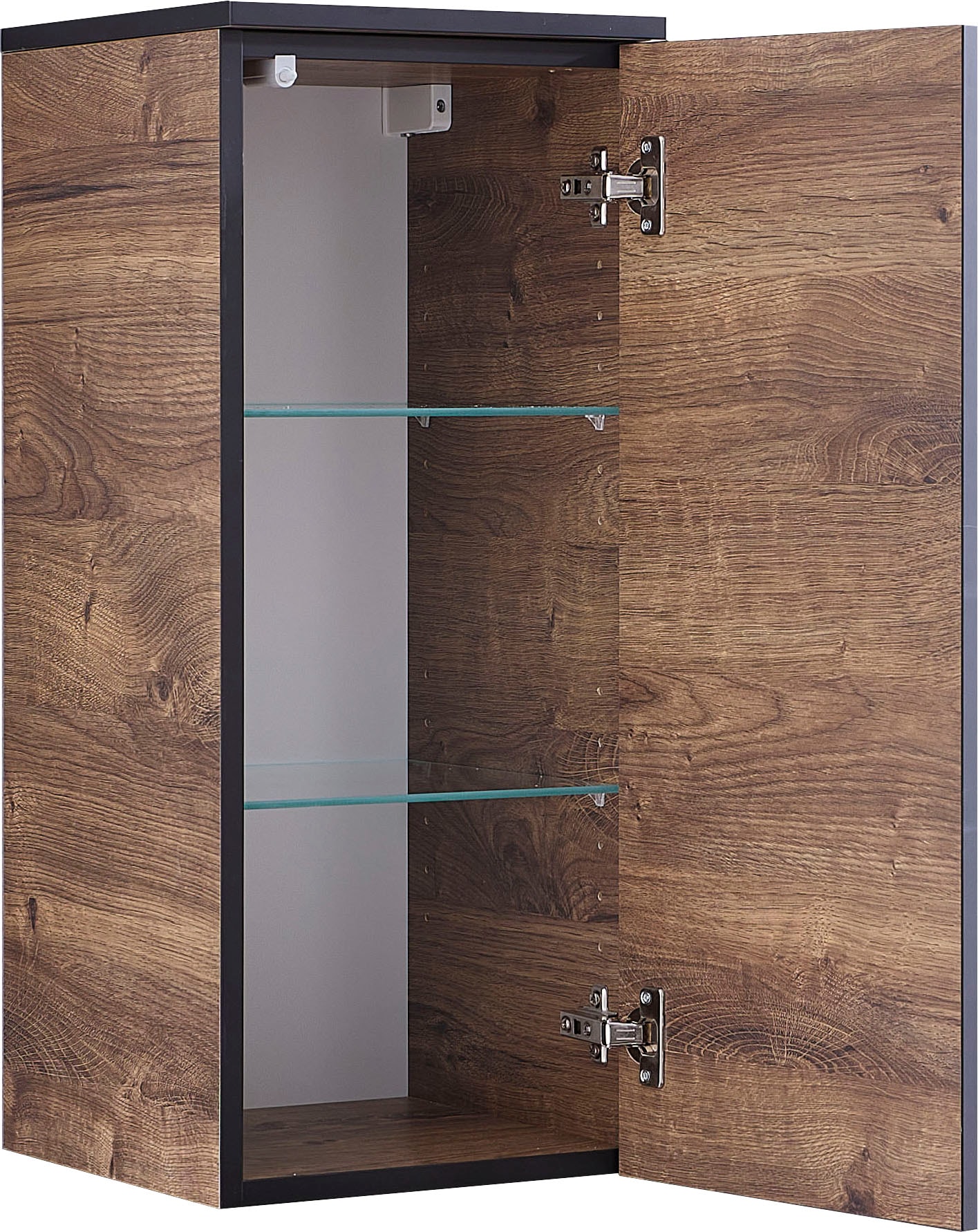 Saphir Hängeschrank »Quickset 374 Wand-Badschrank, 1 Tür, 2 Einlegeböden, inkl. Türdämpfer«, Badezimmer-Hängeschrank, 30 cm breit, Eiche Ribbeck quer Nachbildung