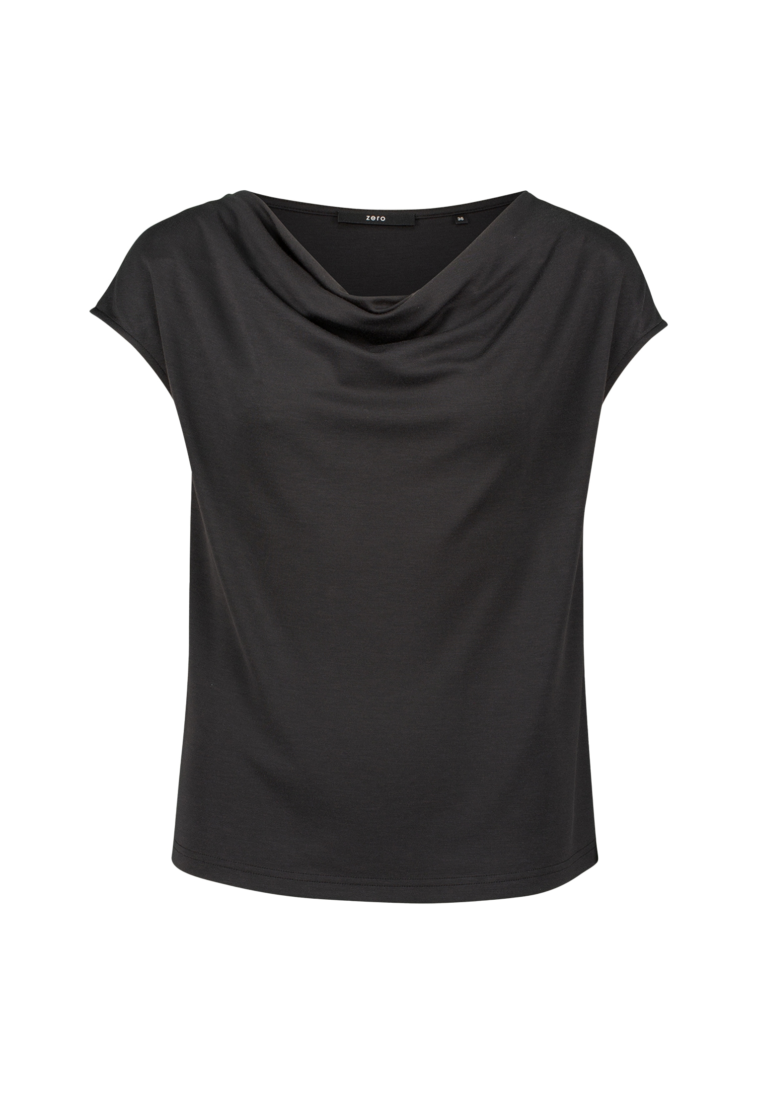 Zero T-Shirt »zero Jerseyshirt mit Wasserfallausschnitt«, (1 tlg.), drapiert /gerafft