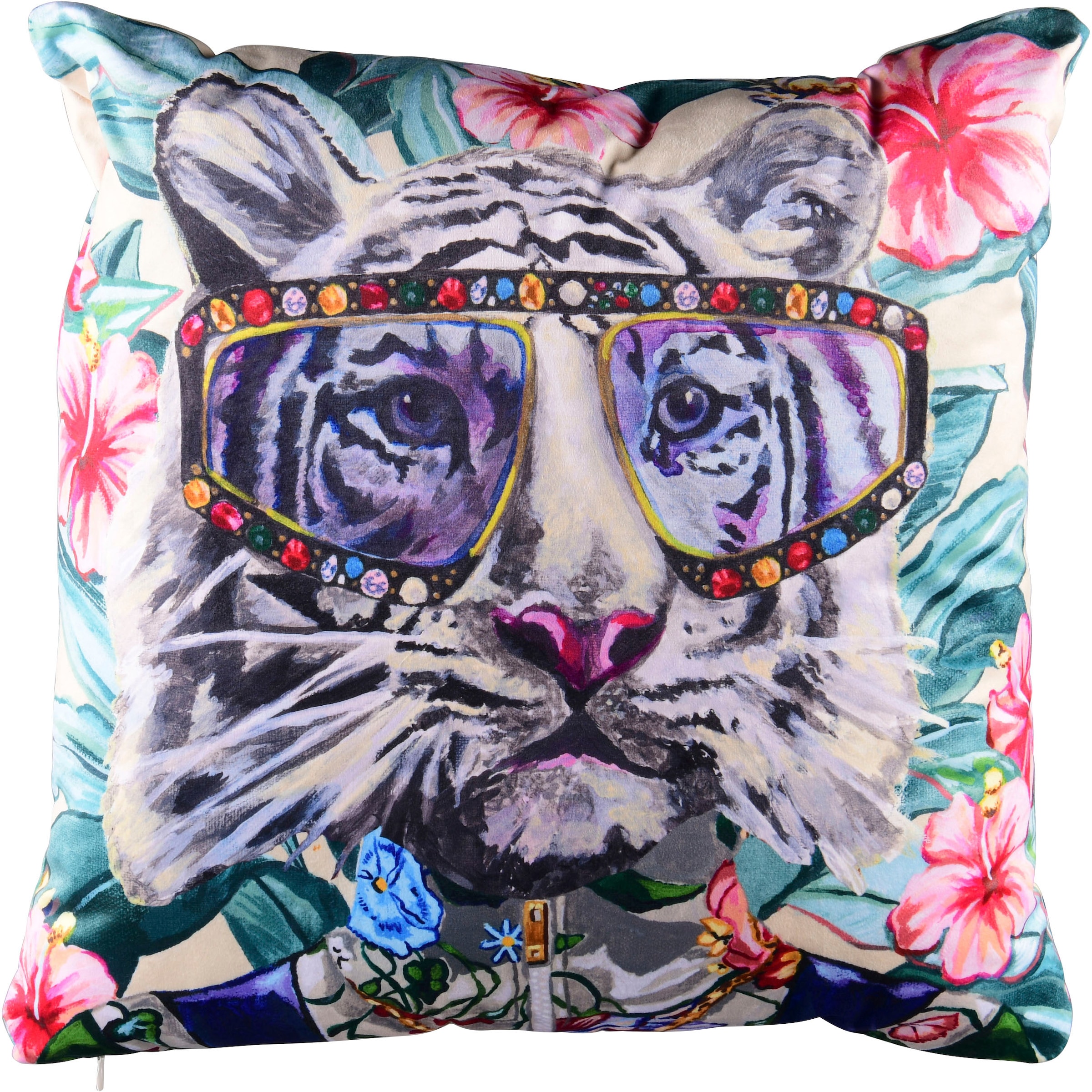 Dekokissen "TIGRO", B/L: 50cm x 10cm, 1 Stk.vielfarbig, gemustert, MIRRORS AND MORE, Polyester, B:50cm L:10cm, Dekokissen_Sitzkissen_Kissenhüllen,