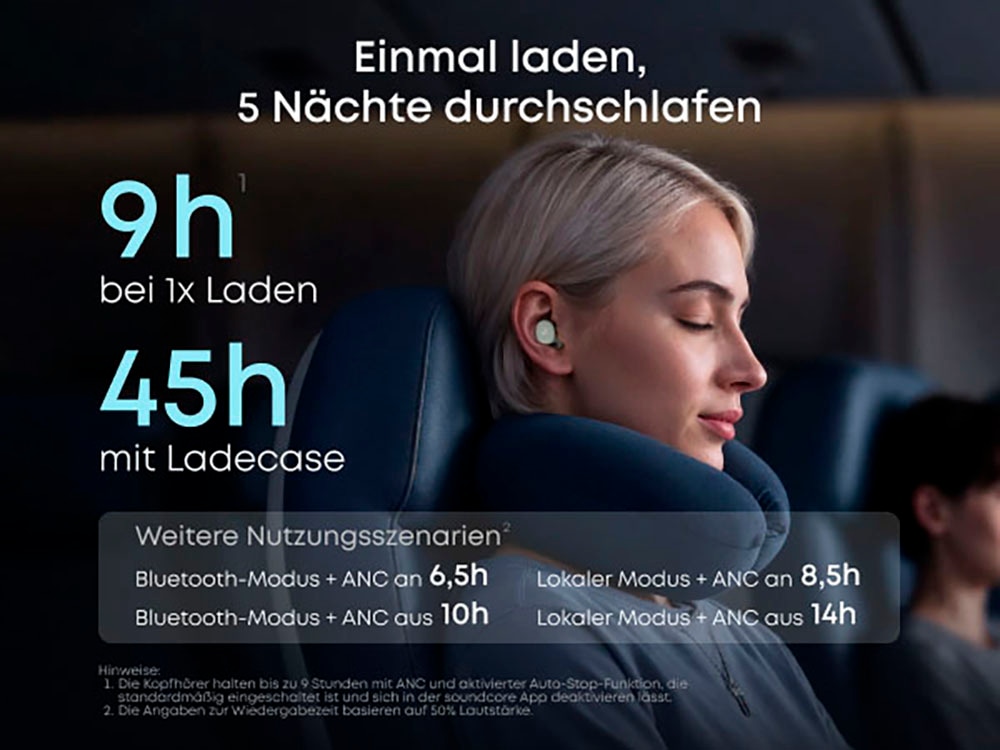 Anker In-Ear-Kopfhörer »Soundcore Sleep A30« Bluetooth Active Noise Cancelling (ANC)