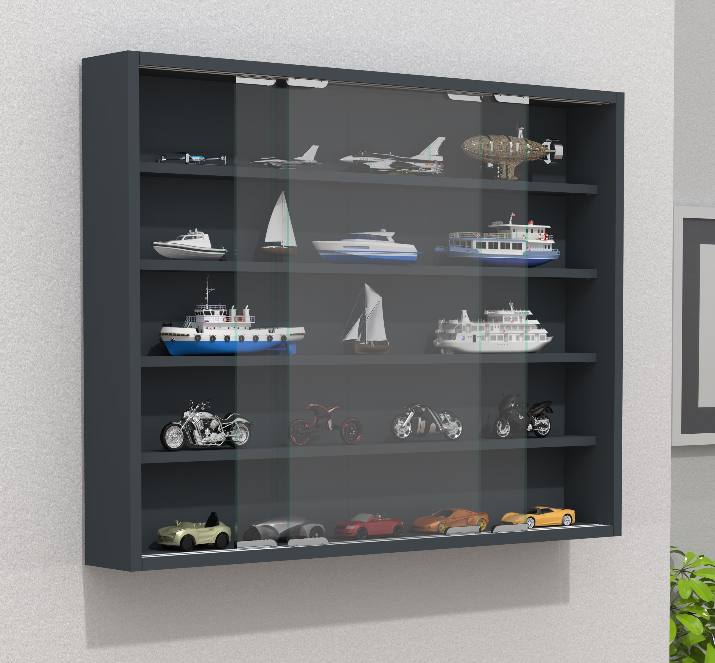 VCM Wandregal »Hängevitrine Wandvitrine Sammel Deko Agisa L«