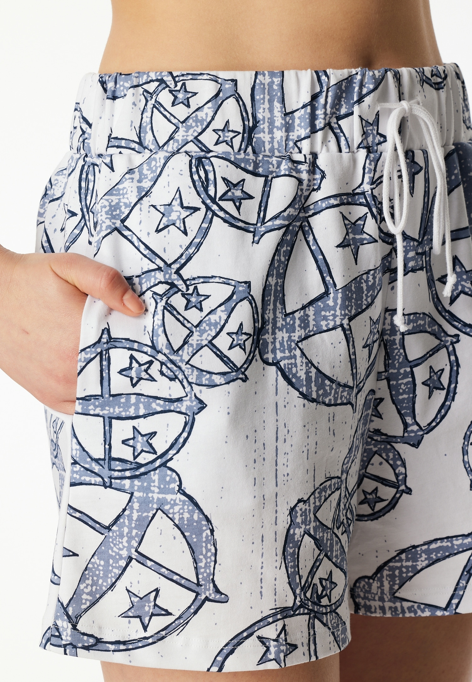 Schiesser Shorts »SCHIESSER 150 YEARS«, seitliche Taschen, weites Bein, Baumwolle, Bindekordel
