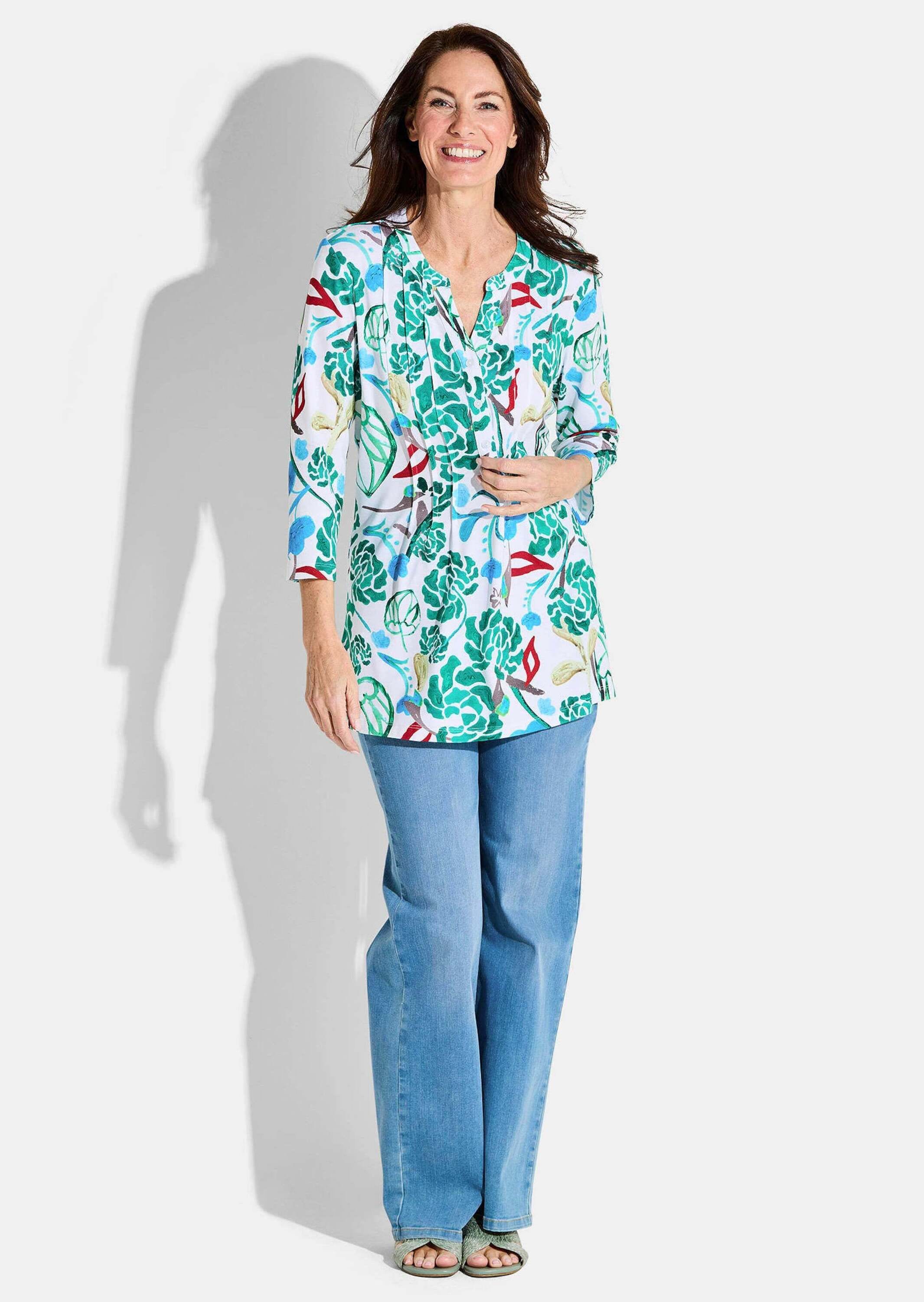 GOLDNER Tunika »Halbarm Tunika mit Allover-Print«