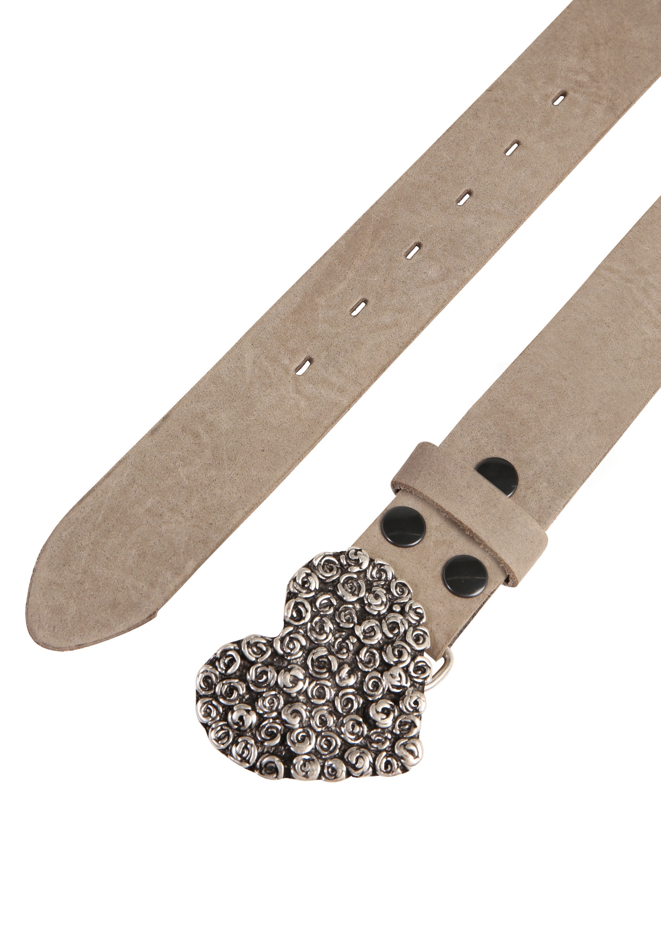 Rettungsring Gürtel Ledergürtel »»Soft Taupe«, mit austauschbarer Schließe »Rosenherz Komplett««