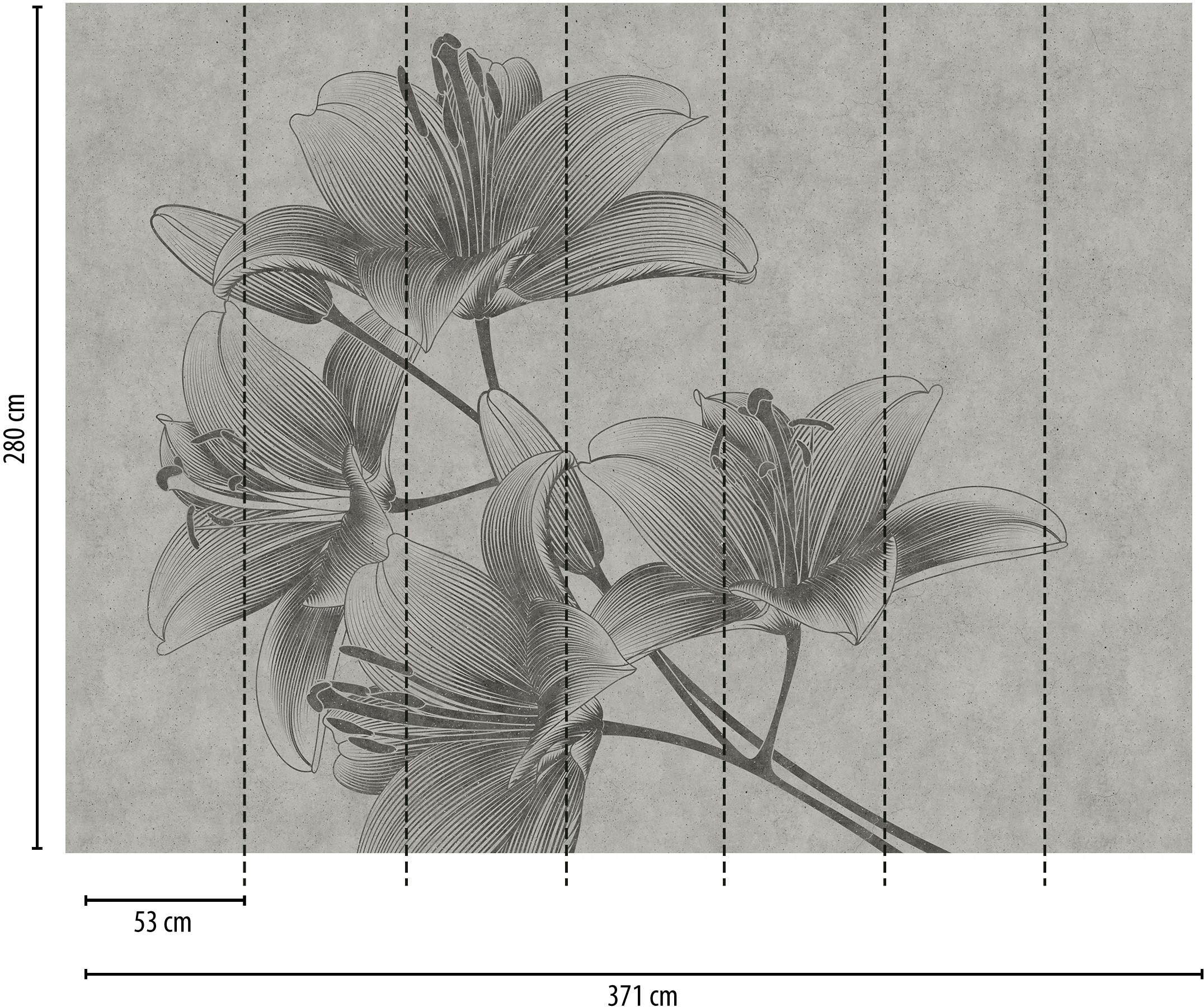 living walls Fototapete »The Wall«, geblümt-floral-natürlich, Fototapete Floral Tapete Blume Tapeten Wohnzimmer Schlafzimmer Design